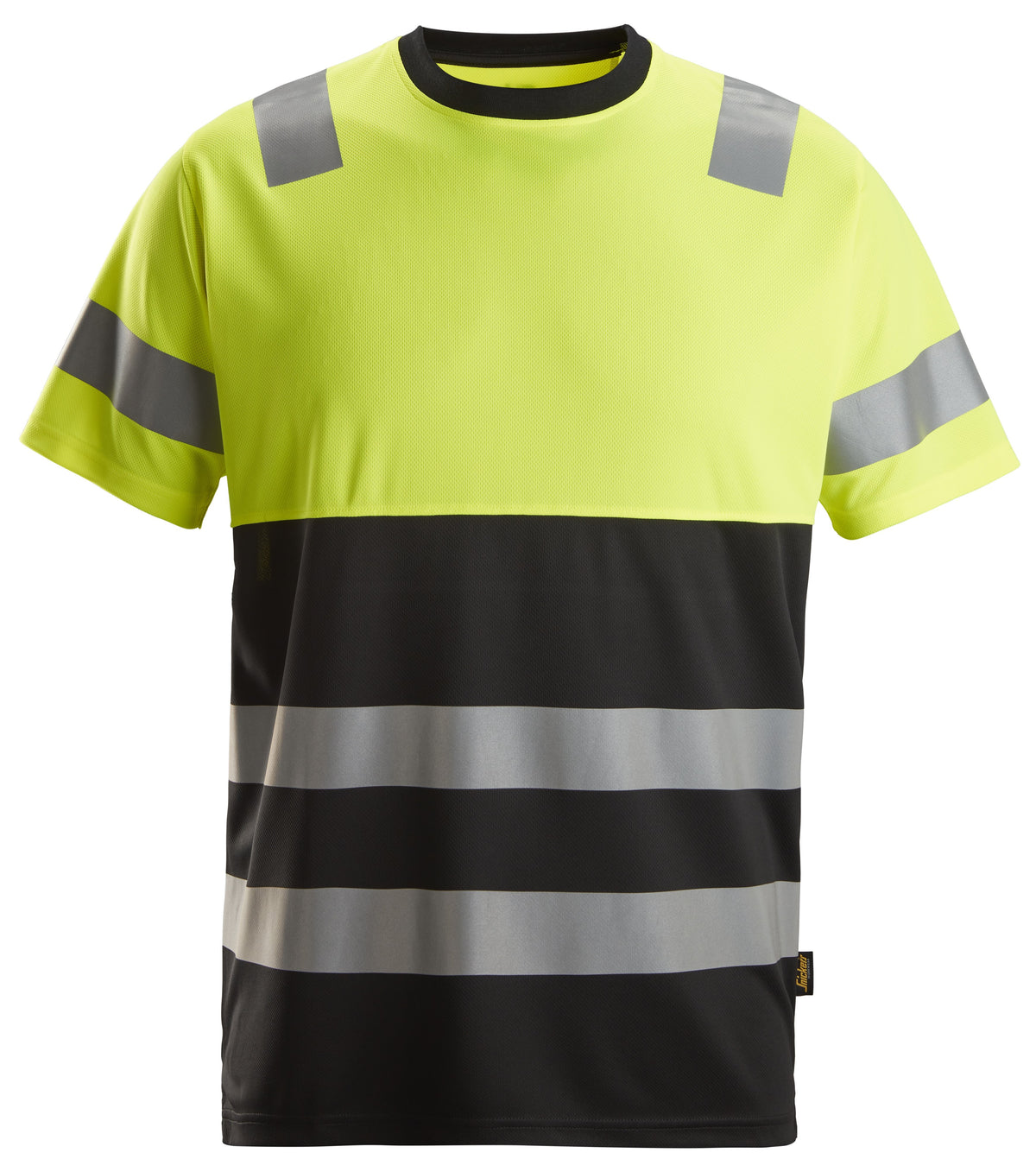 Snickers Workwear High-Vis Class 1, T-Shirt in Black/Hi-Vis Yellow