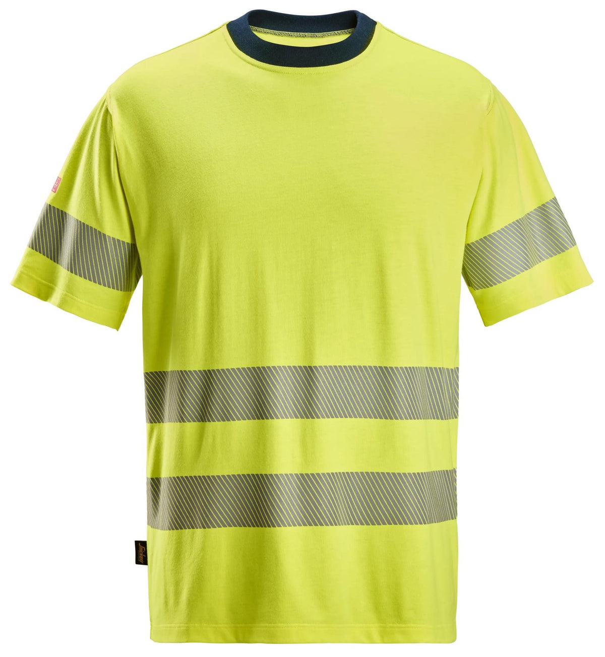 Snickers Workwear ProtecWork, Short Sleeve T-Shirt, High-Vis Class 3/2 in Hi-Vis Yellow/Navy