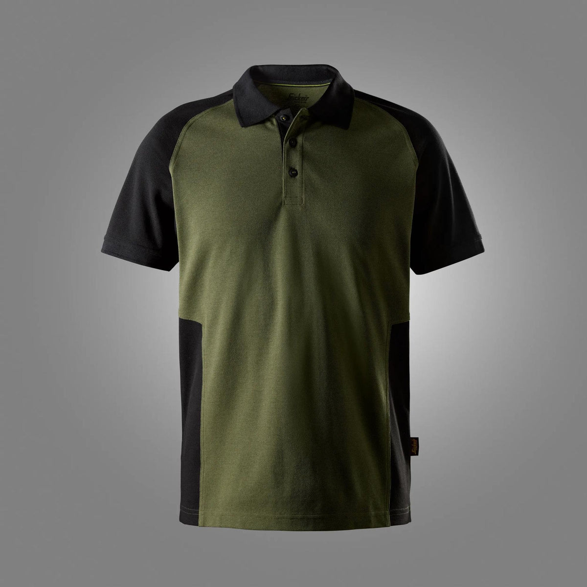 Snickers Workwear Two-Coloured Polo Shirt in Khaki Green/Black