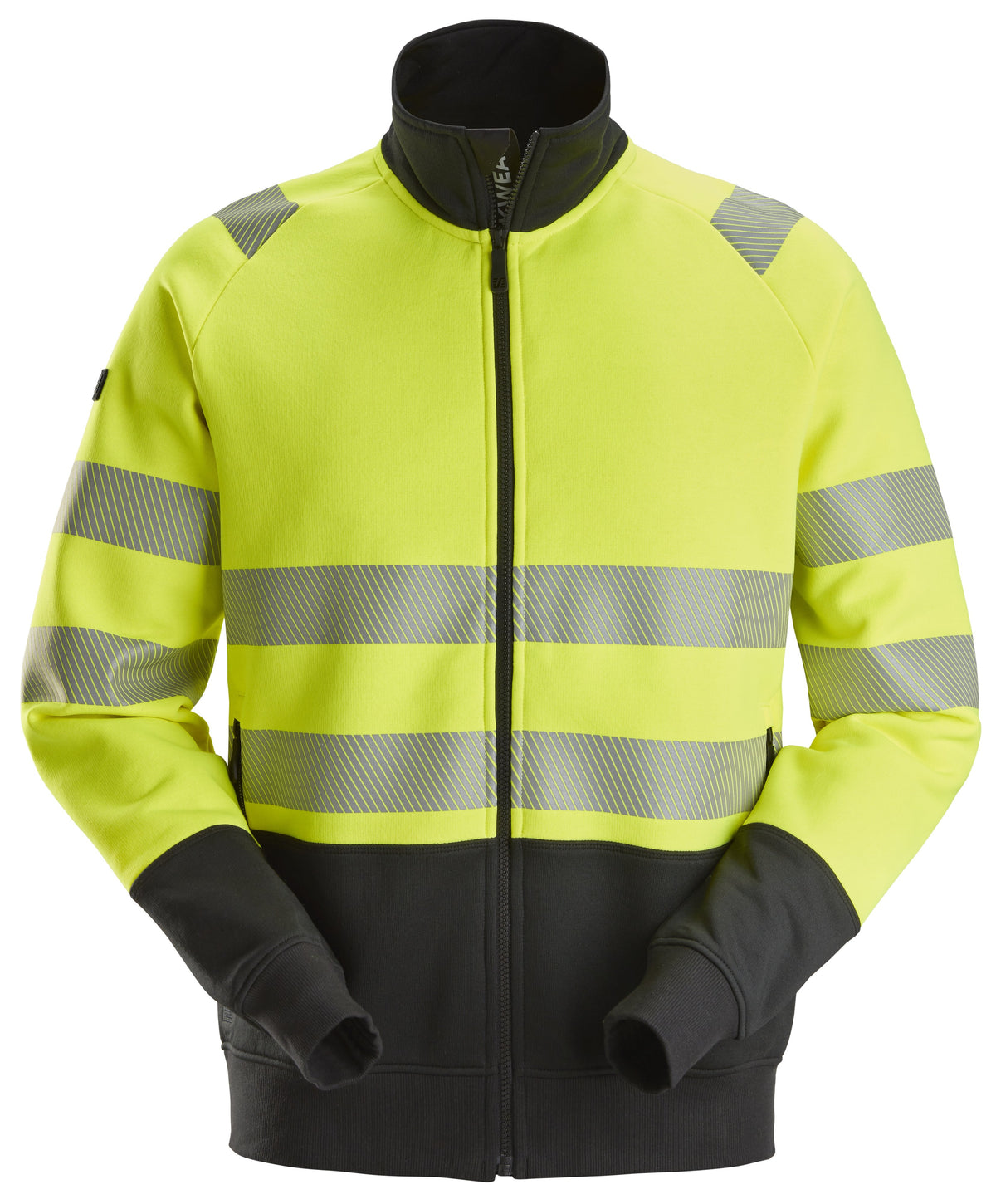 Snickers Workwear High-Vis Class 2, Full Zip Jacket in Hi-Vis Yellow/Black