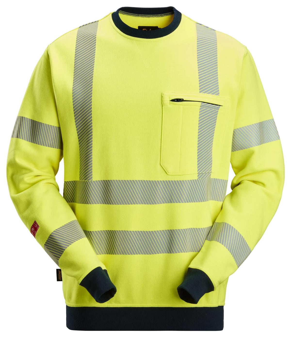 Snickers Workwear ProtecWork, Sweatshirt, High-Vis Class 3 in Hi-Vis Yellow/Navy