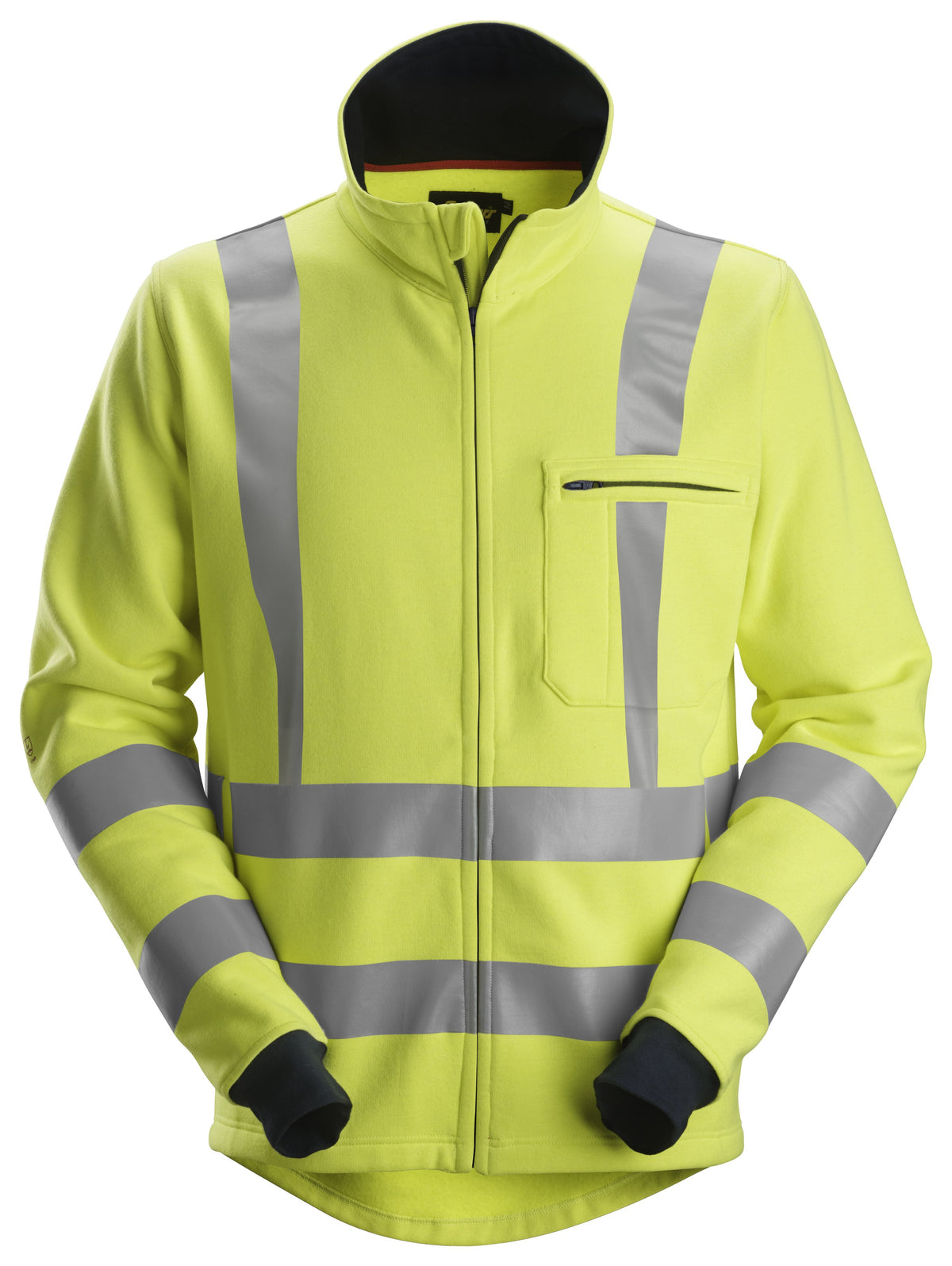 Snickers Workwear High-Vis Class 3, Full Zip Sweatshirt in Hi-Vis Yellow/Navy