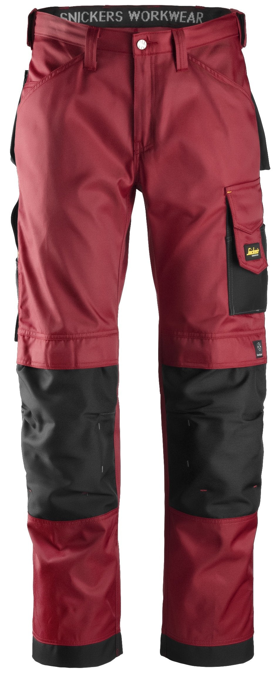 Snickers Workwear Craftsmen Trousers, DuraTwill in Chili Red/Black