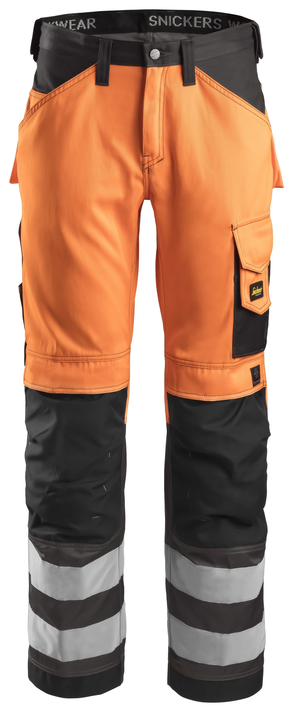 Snickers Workwear High-Vis Class 2, Trousers in Hi-Vis Orange/Muted Black