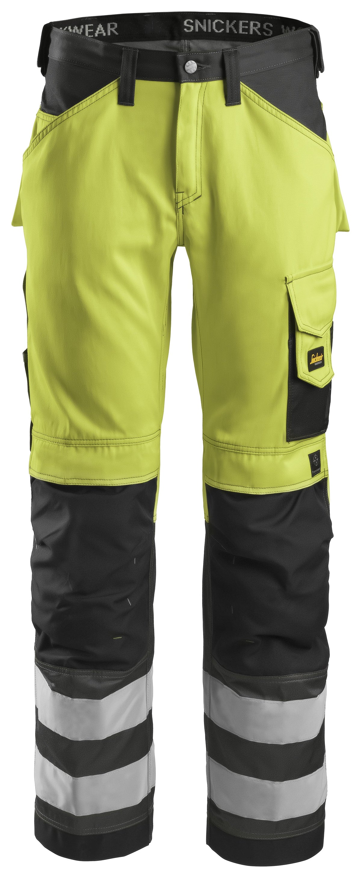 Snickers Workwear High-Vis Class 2, Trousers in Hi-Vis Yellow/Muted Black