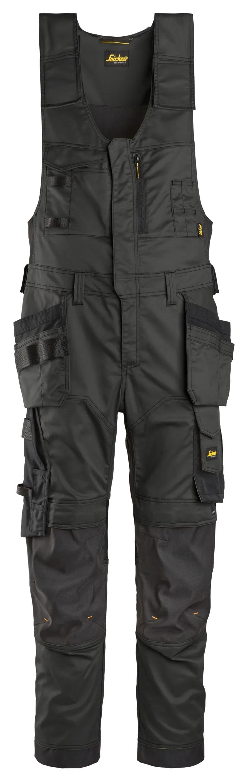 Snickers Workwear AllroundWork, Stretch One-piece Trousers Holster Pockets in Black/Black