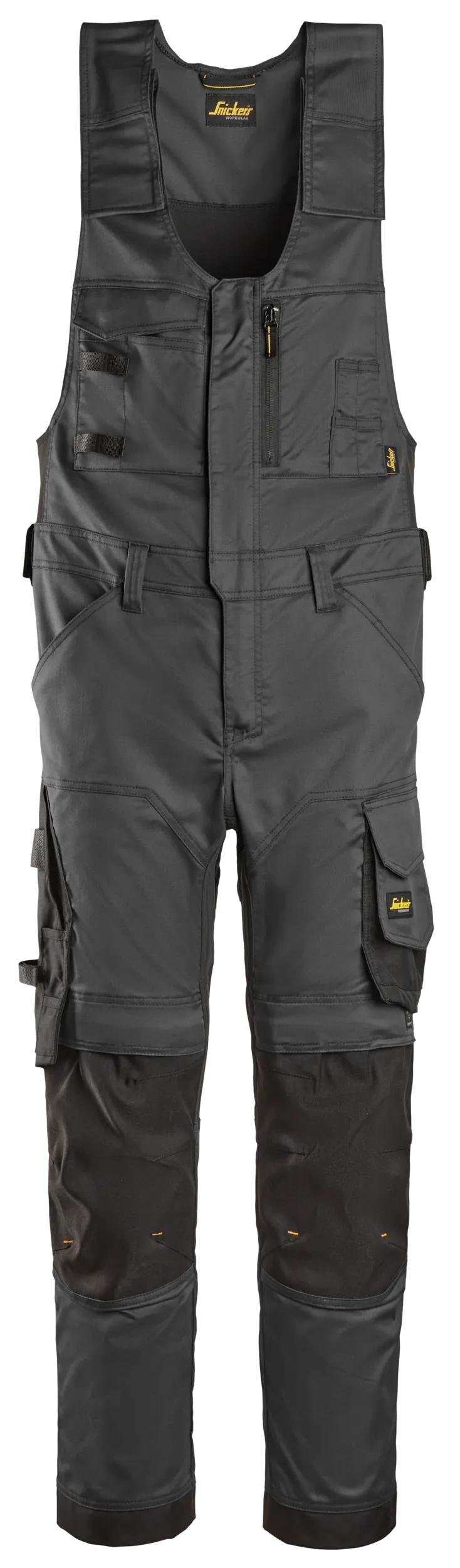 Snickers Workwear AllroundWork, Stretch One-piece Trousers in Steel Grey/Black
