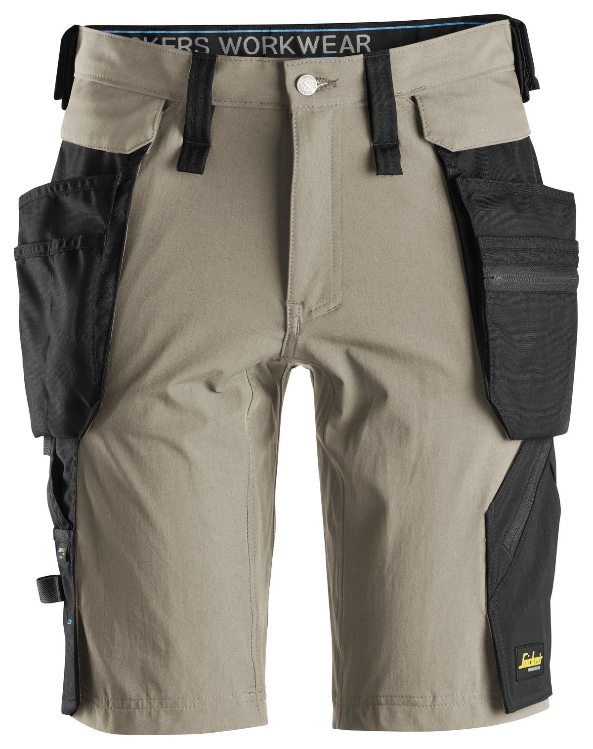 Snickers Workwear LiteWork, Shorts+ Detachable Holster Pockets in Khaki/Black