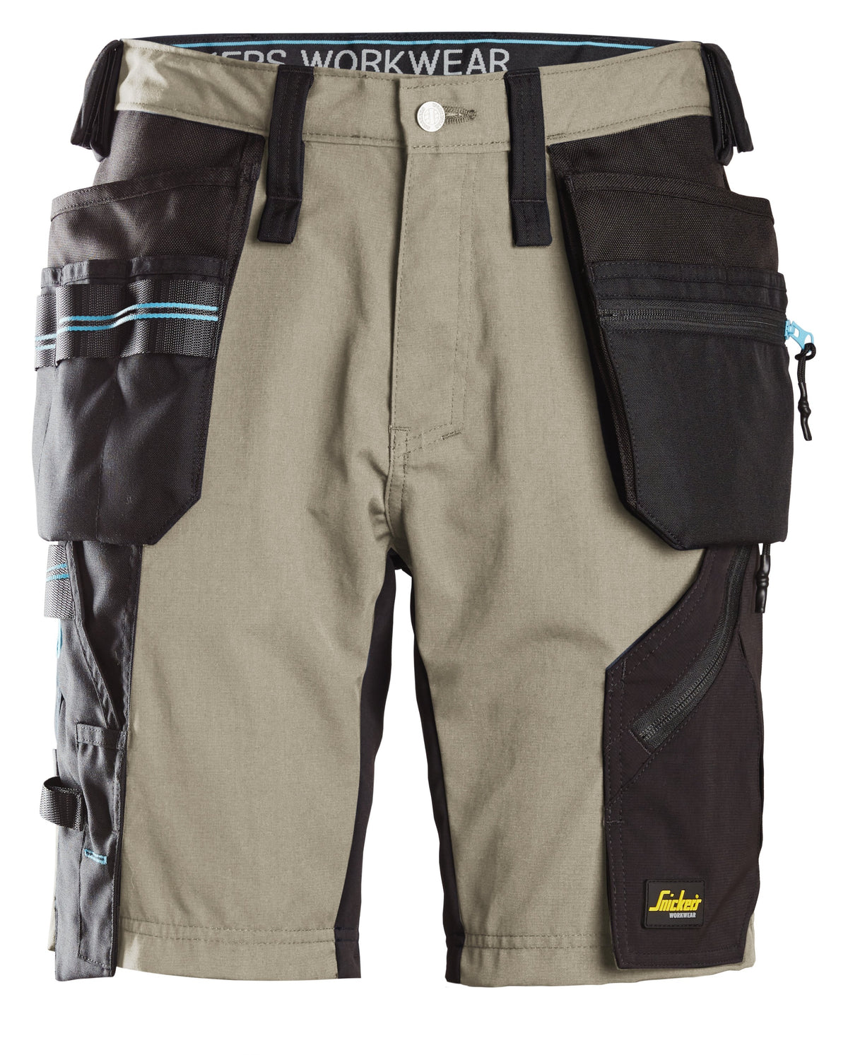 Snickers Workwear LiteWork, 37.5® Work Shorts Holster Pockets in Khaki/Black