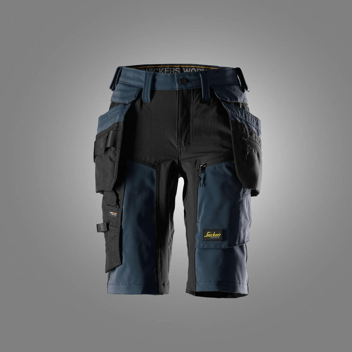 Snickers Workwear AllroundWork, Women's Stretch Shorts Holster Pockets in Navy/Black