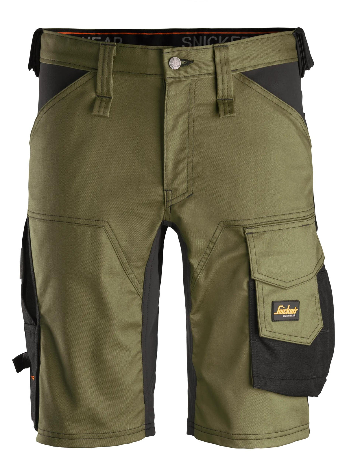 Snickers Workwear AllroundWork, Stretch Shorts in Khaki Green/Black