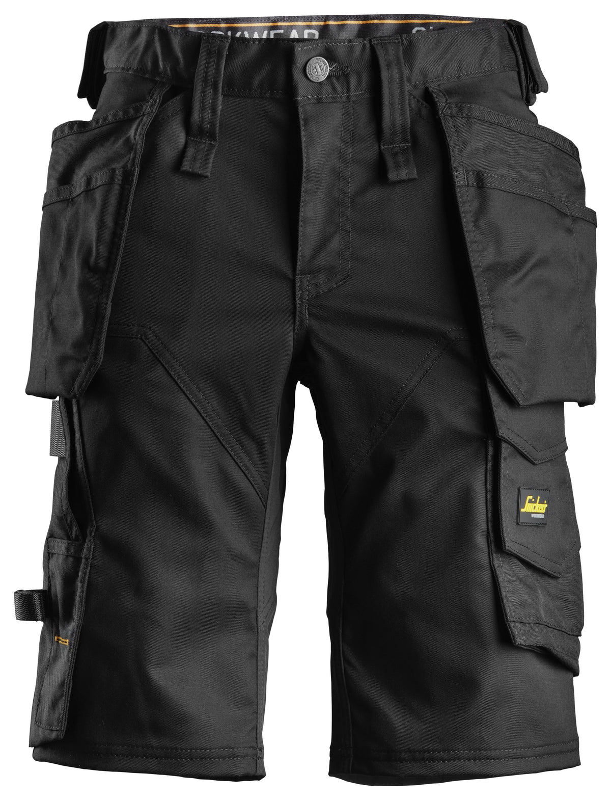 Snickers Workwear AllroundWork, Women's Stretch Shorts Holster Pockets in Black/Black