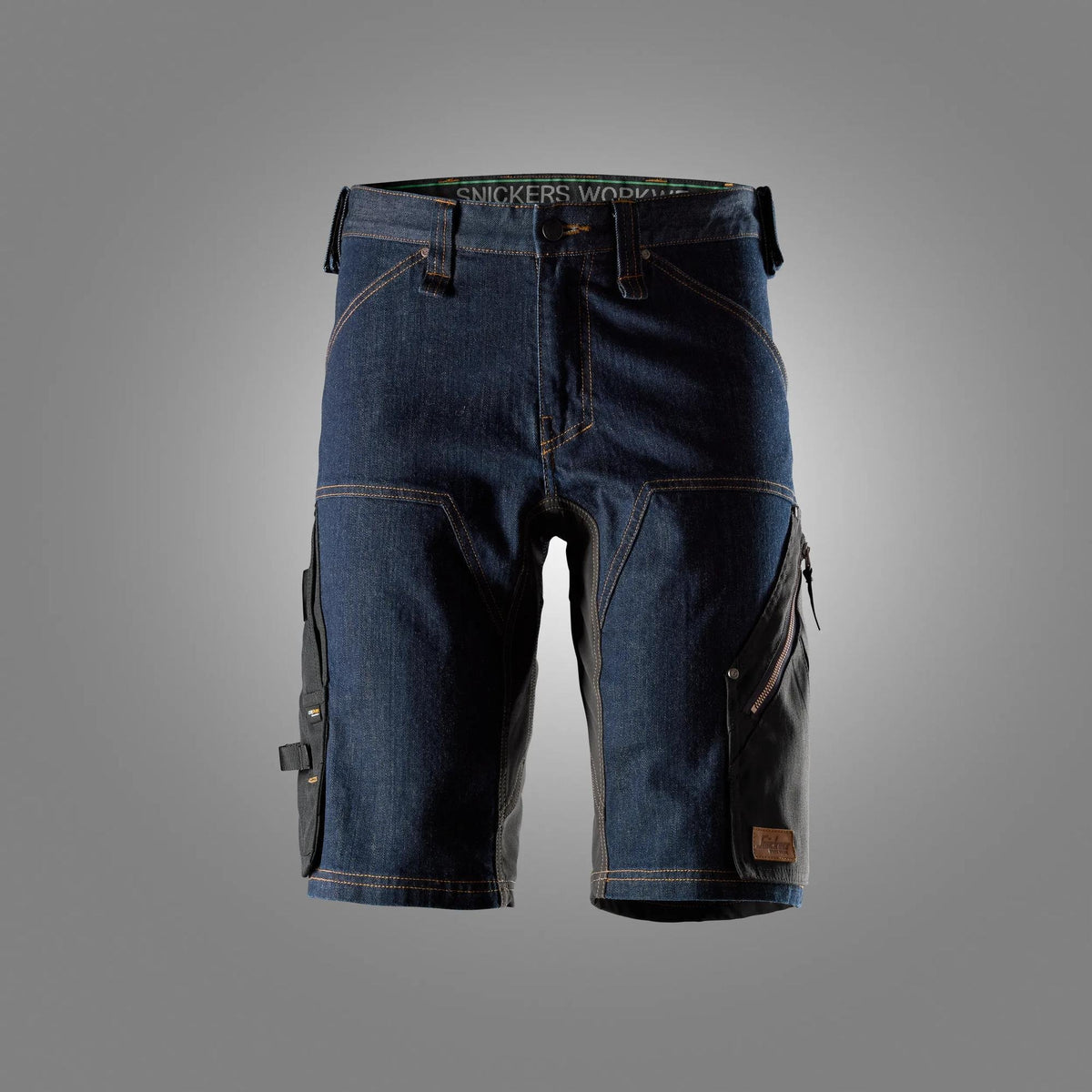 Snickers Workwear FlexiWork, Denim Shorts in Denim/Black
