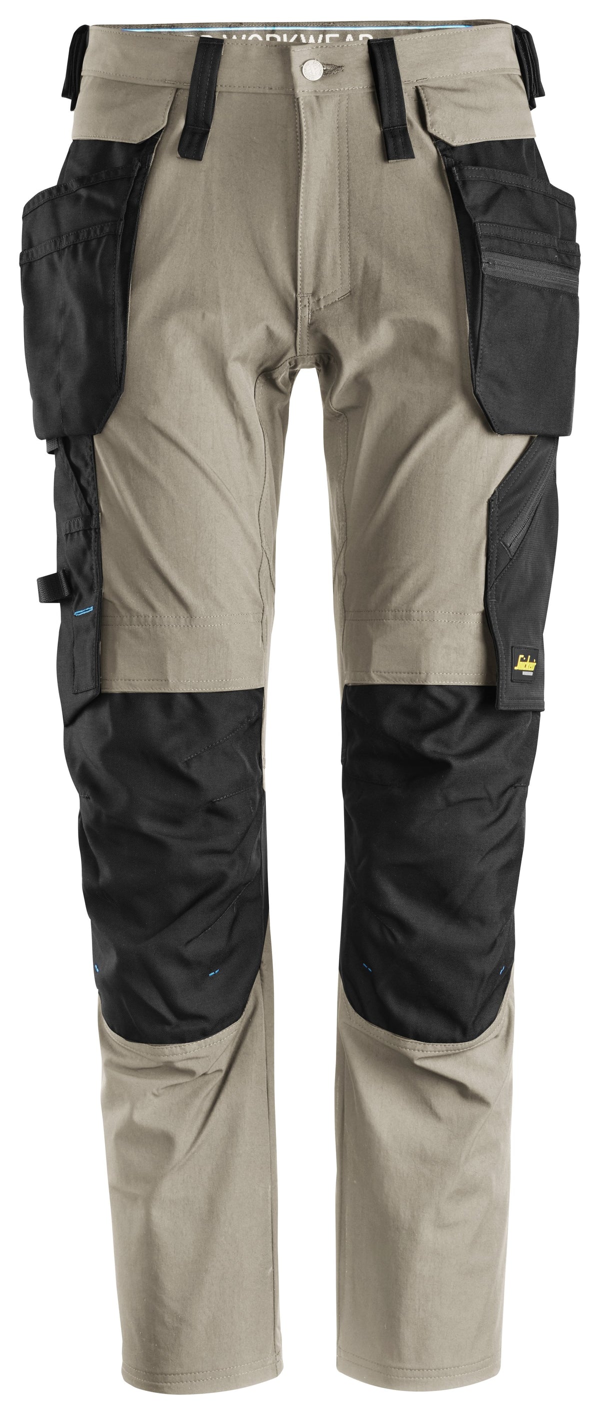 Snickers Workwear LiteWork, Trousers+ Detachable Holster Pockets in Khaki/Black