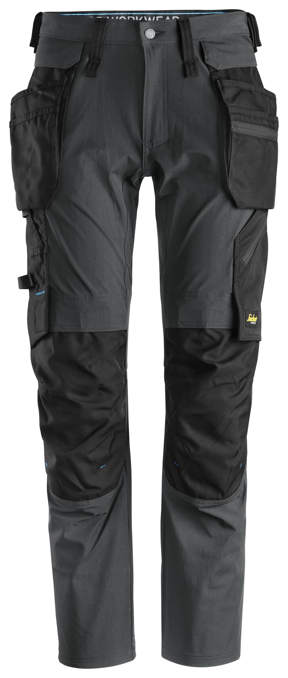 Snickers Workwear LiteWork, Trousers+ Detachable Holster Pockets in Steel Grey/Black