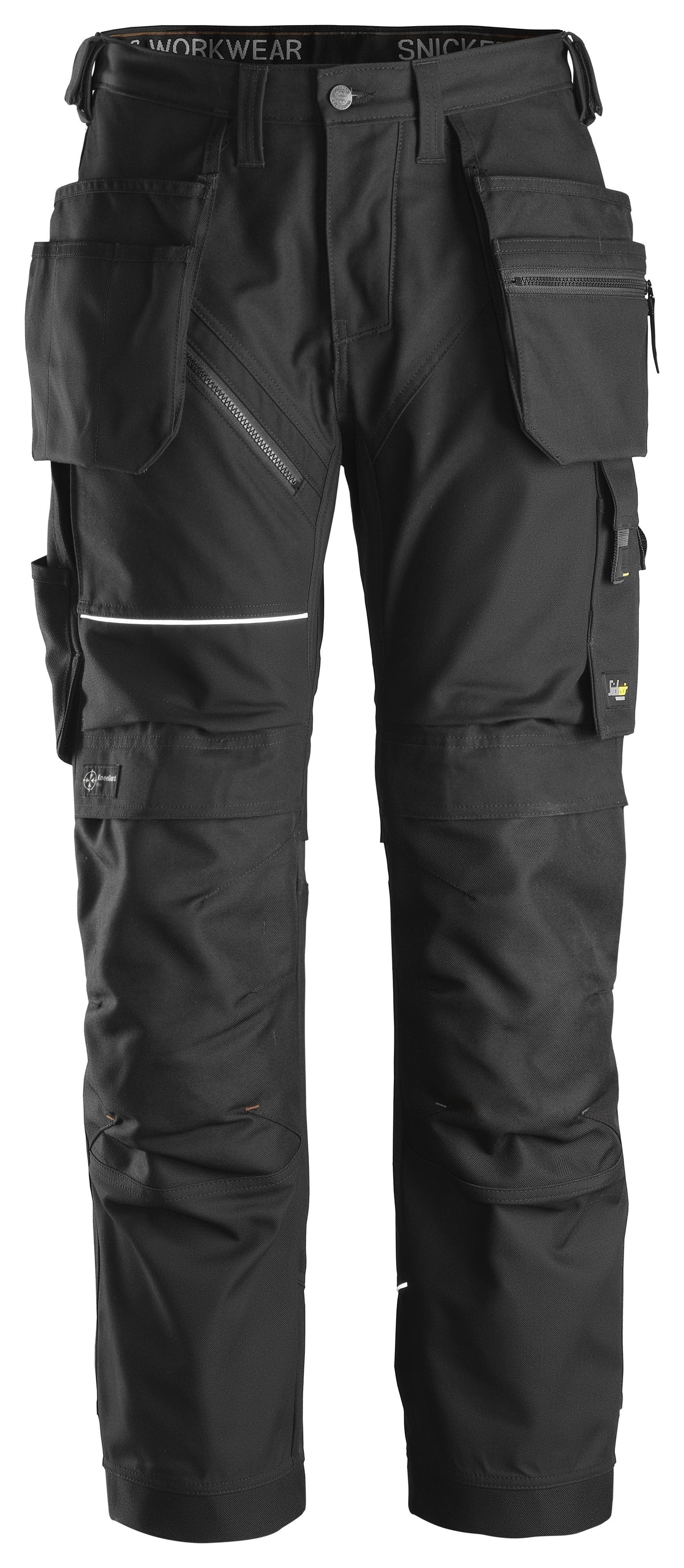 Snickers Workwear RuffWork, Canvas+ Work Trousers+ Holster Pockets in Black/Black