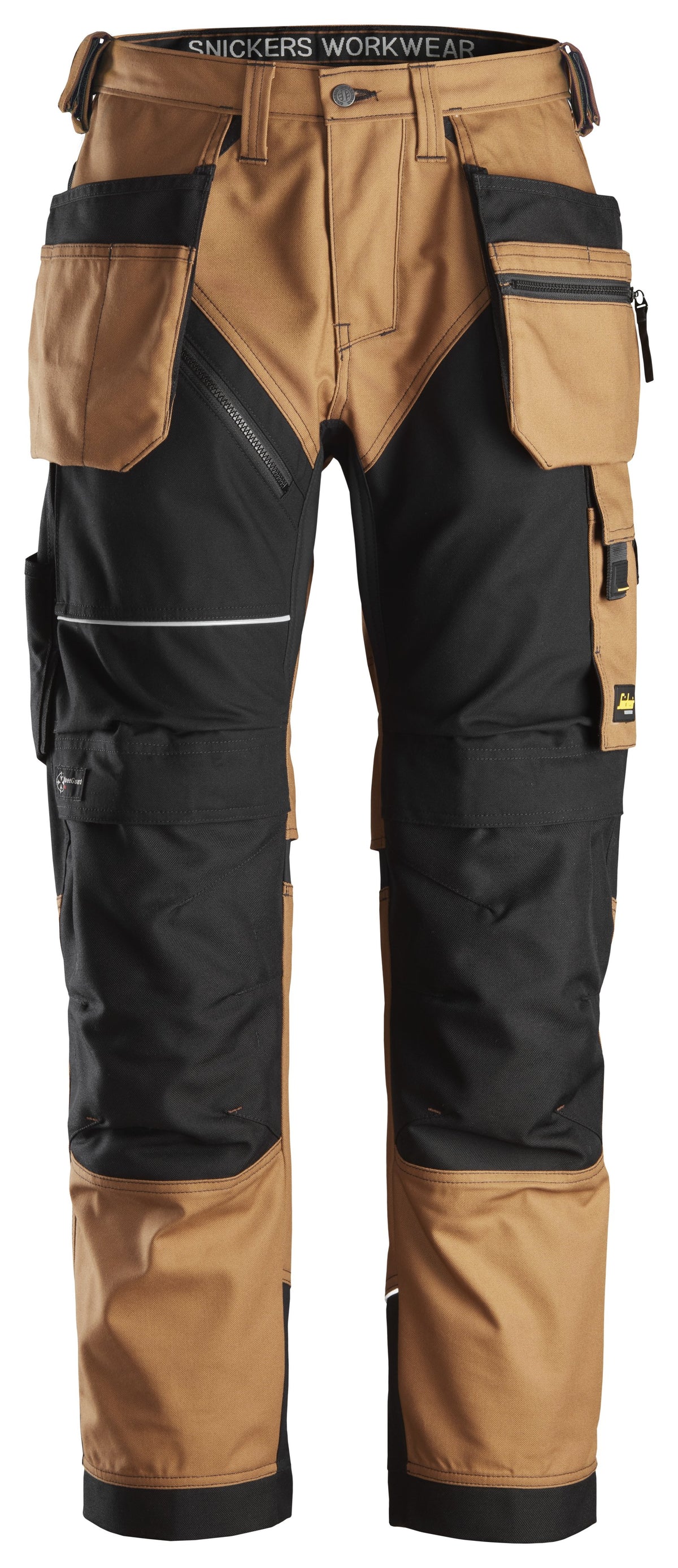 Snickers Workwear RuffWork, Canvas+ Work Trousers+ Holster Pockets in Brown/Black