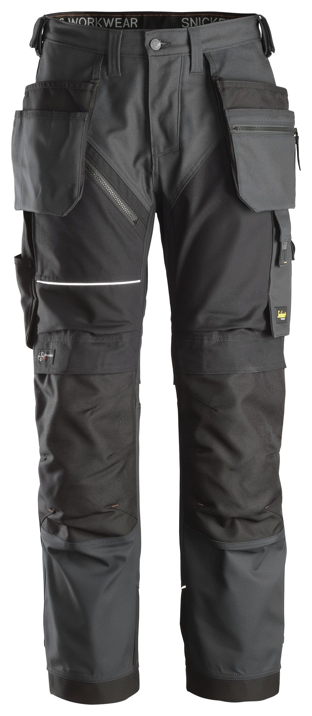 Snickers Workwear RuffWork, Canvas+ Work Trousers+ Holster Pockets in Steel Grey/Black