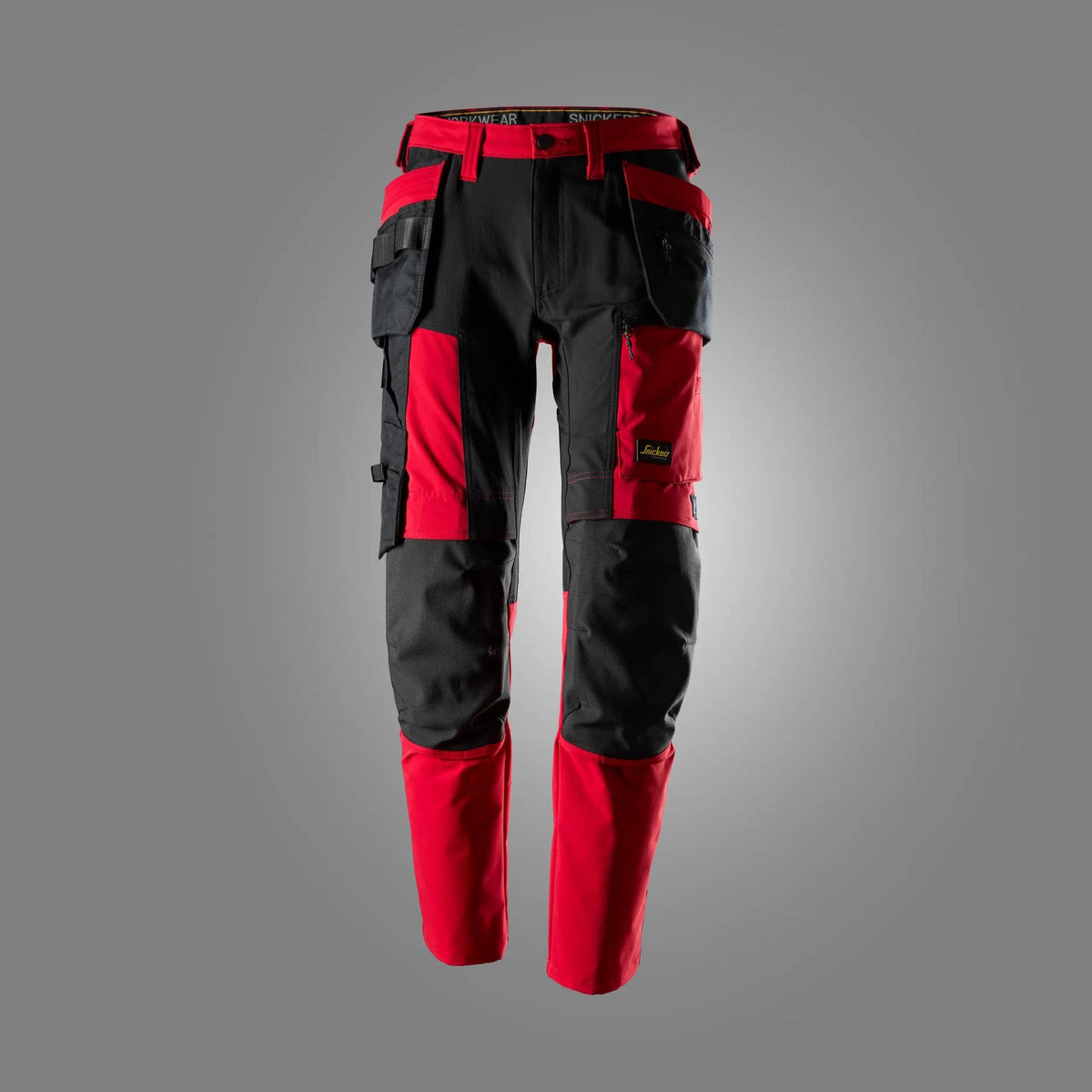 Snickers Workwear AllroundWork, Stretch Trousers Holster Pockets in Chili Red/Black
