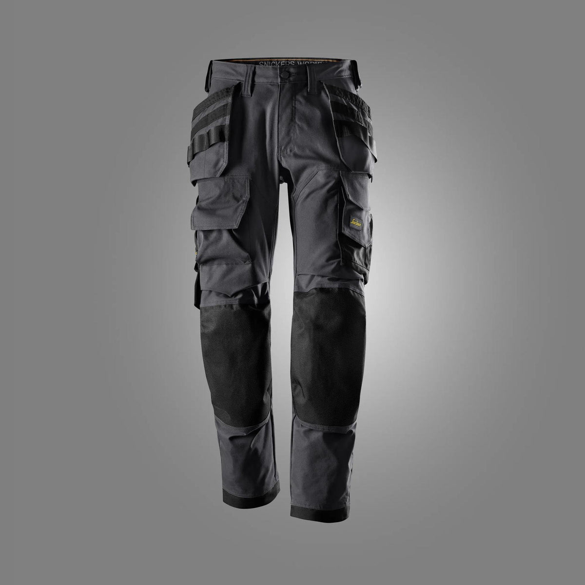 Snickers Workwear AllroundWork, Floorlayer Trousers Holster Pockets in Steel Grey/Black