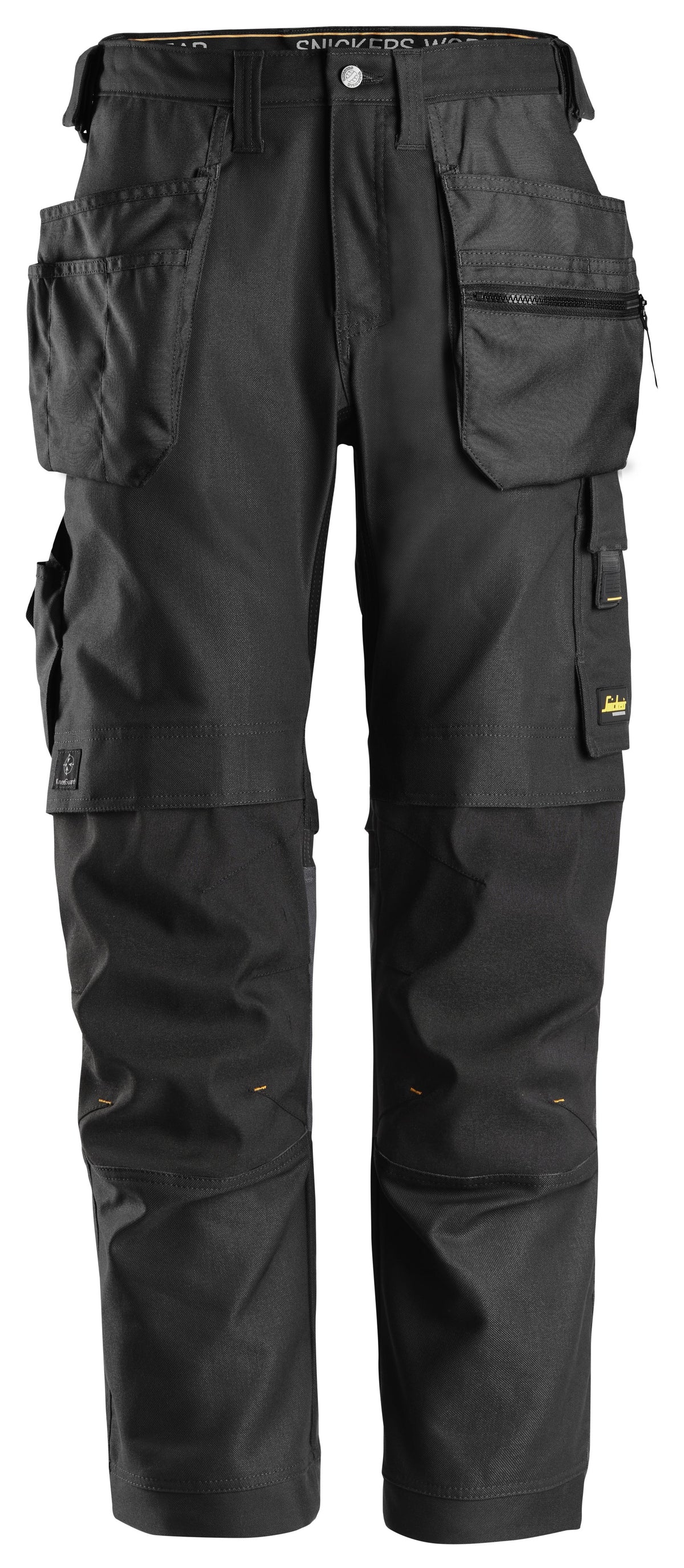 Snickers Workwear AllroundWork, Canvas+ Stretch Work Trousers+ Holster Pockets in Black/Black