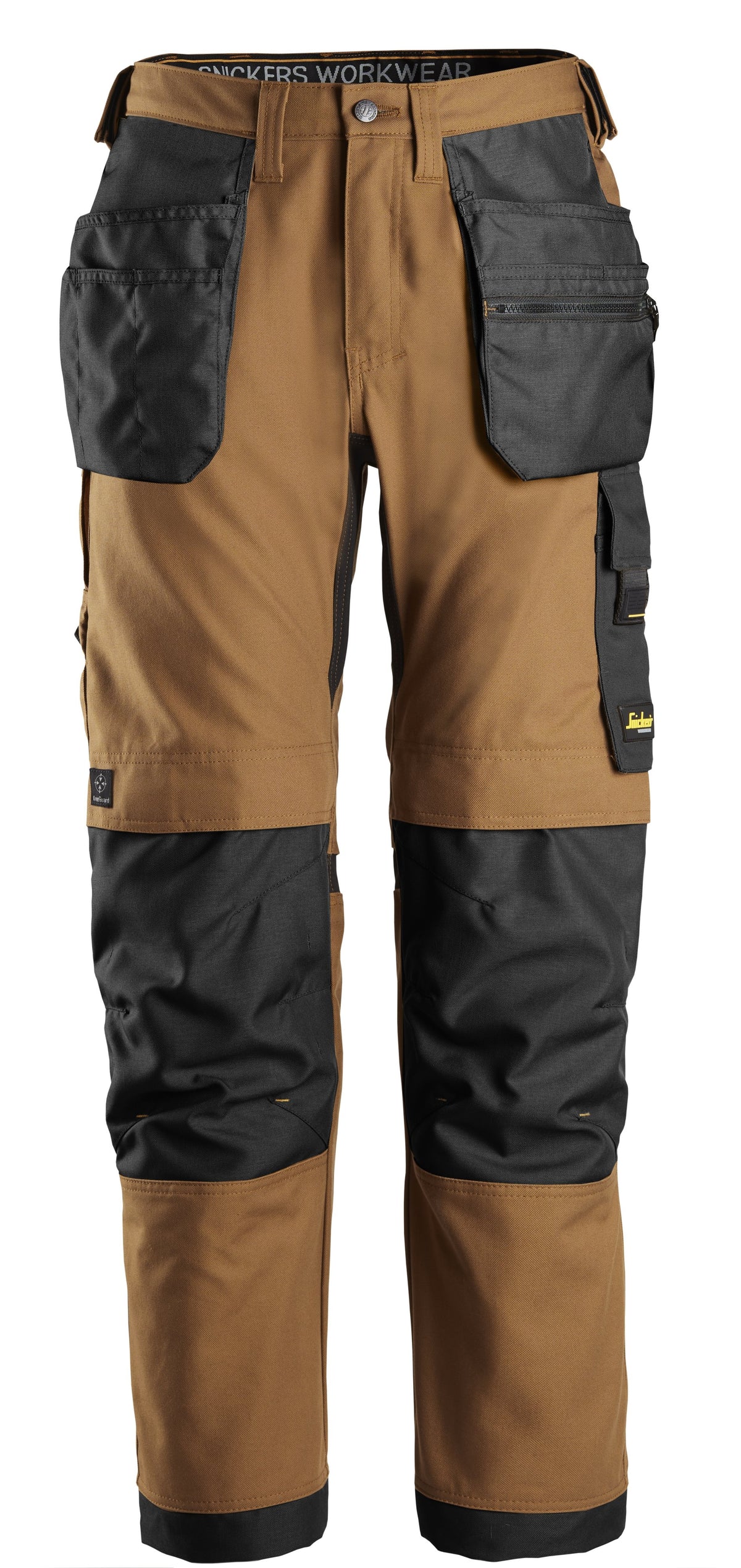 Snickers Workwear AllroundWork, Canvas+ Stretch Work Trousers+ Holster Pockets in Brown/Black