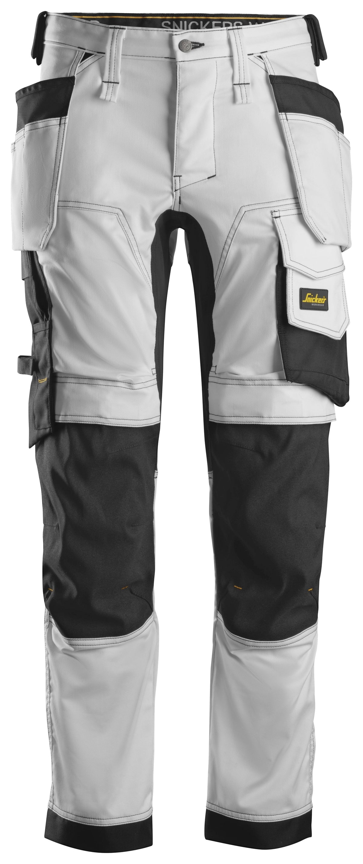 Snickers Workwear AllroundWork, Stretch Trousers Holster Pockets in White/Black