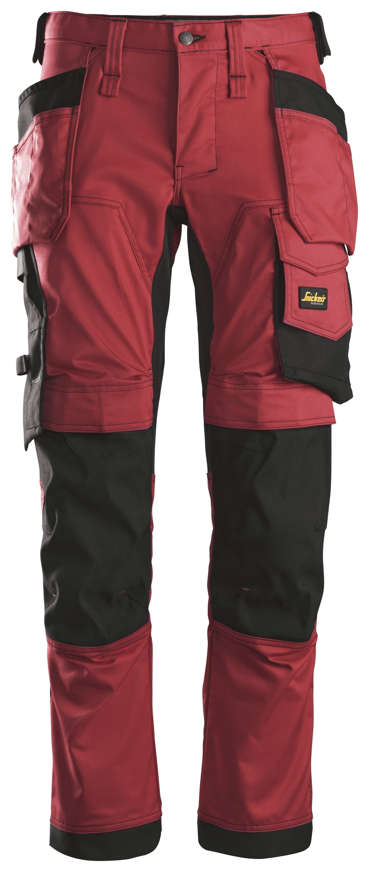 Snickers Workwear AllroundWork, Stretch Trousers Holster Pockets in Chili Red/Black