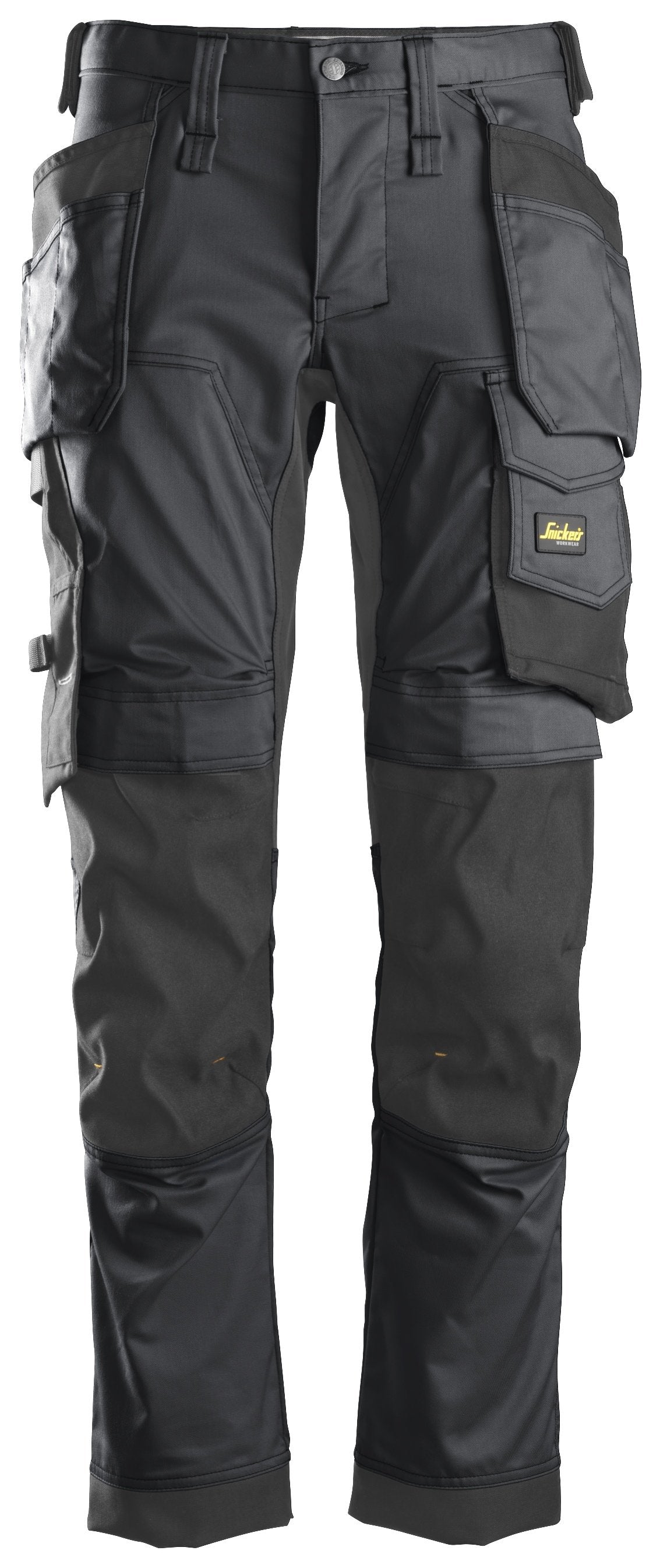 Snickers Workwear AllroundWork, Stretch Trousers Holster Pockets in Steel Grey/Black