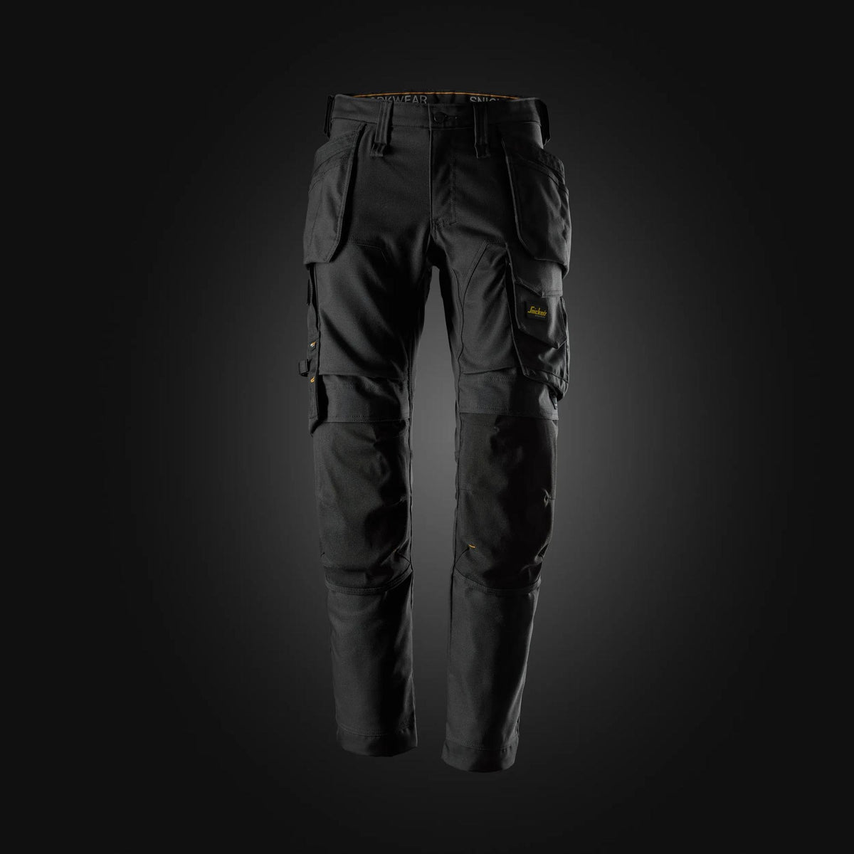 Snickers Workwear AllroundWork, Canvas Stretch Trousers Holster Pockets in Black/Black