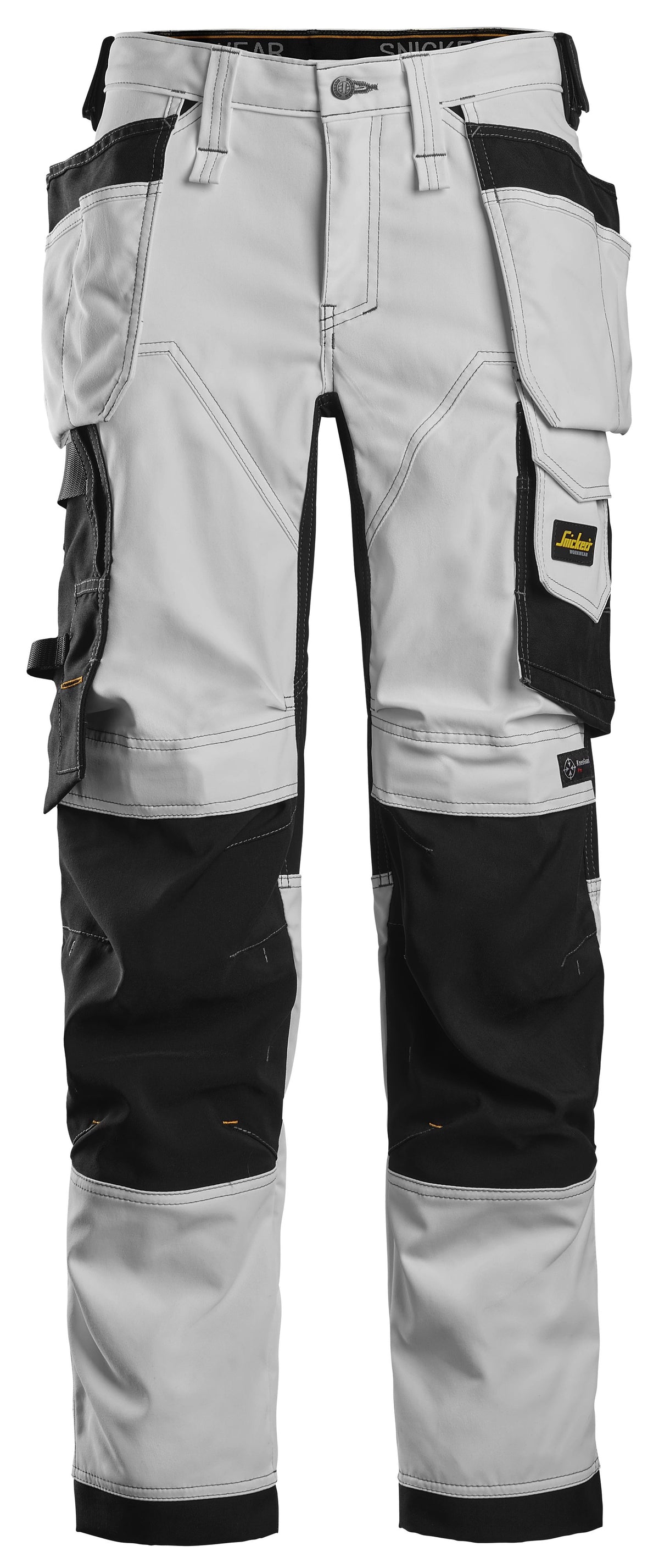 Snickers Workwear AllroundWork, Women's Stretch Trousers Holster Pockets in White/Black