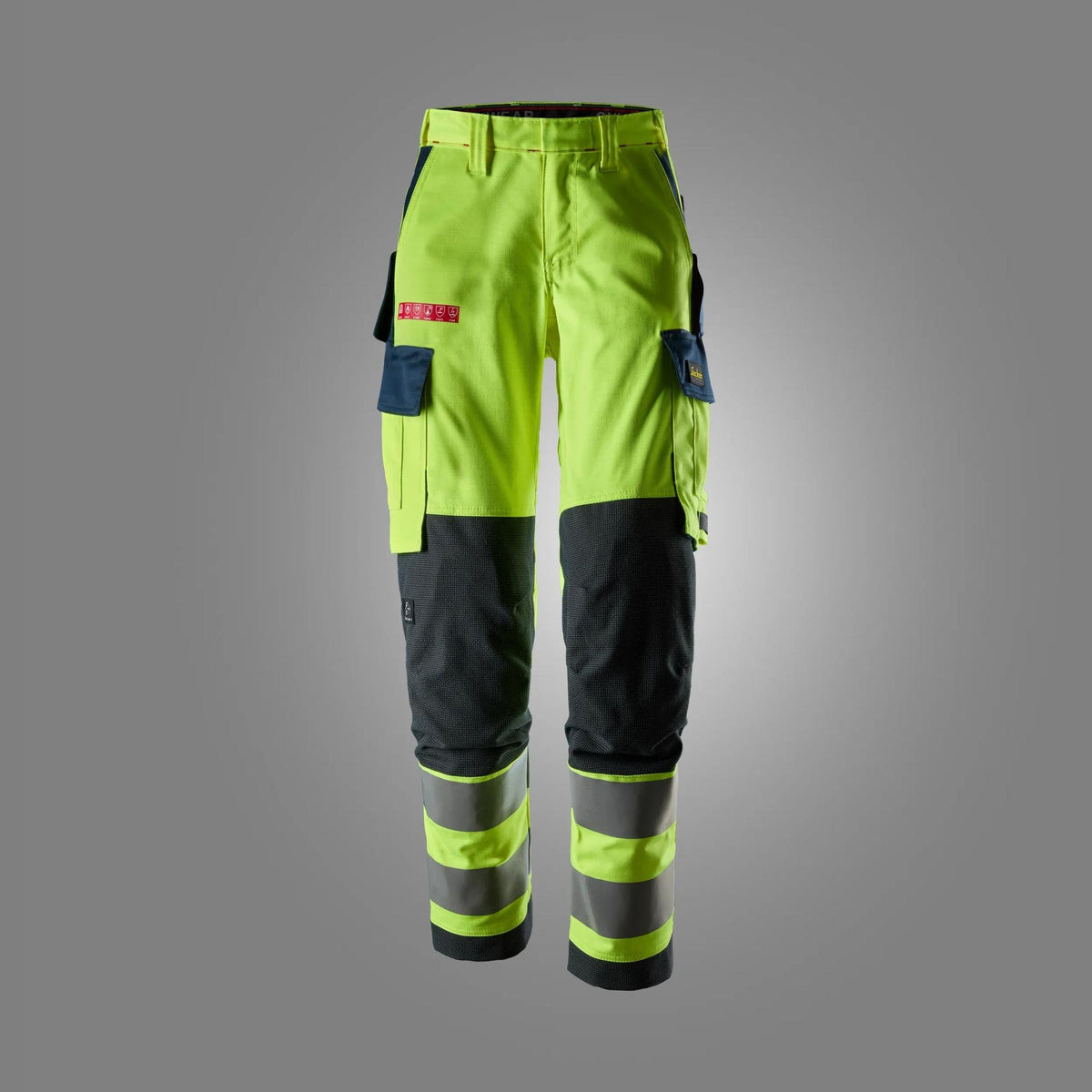 Snickers Workwear ProtecWork, Women’s Stretch Trousers, High-Vis Class 2 in Hi-Vis Yellow/Navy