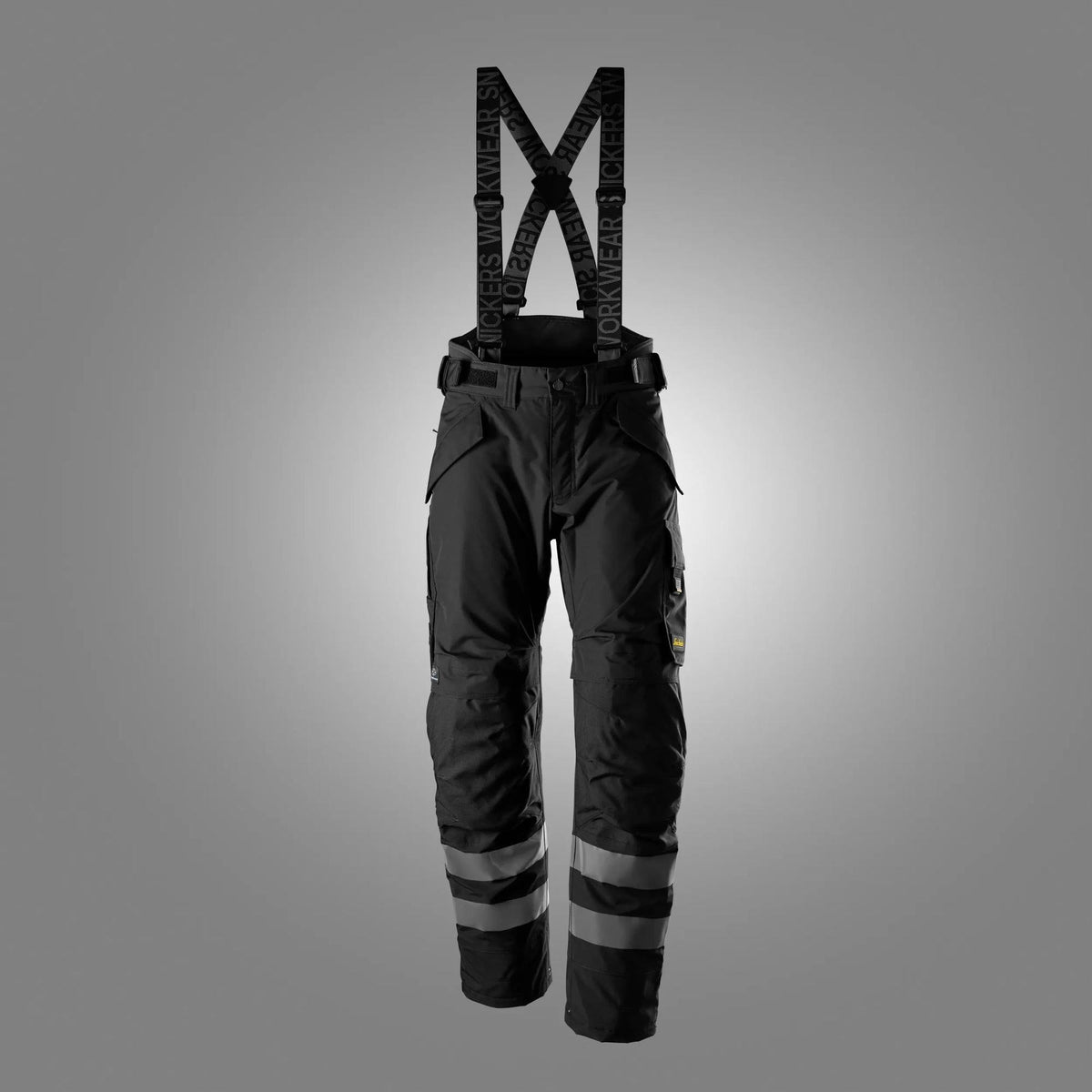 Snickers Workwear Allroundwork, Waterproof Insulated Trousers in Black/Black