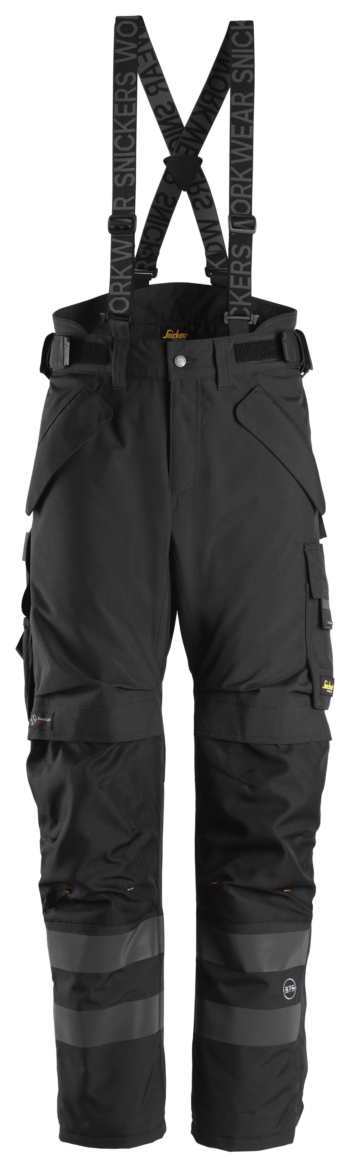 Snickers Workwear AllroundWork, Waterproof 37.5® 2-layer Light Padded Trousers in Black/Black