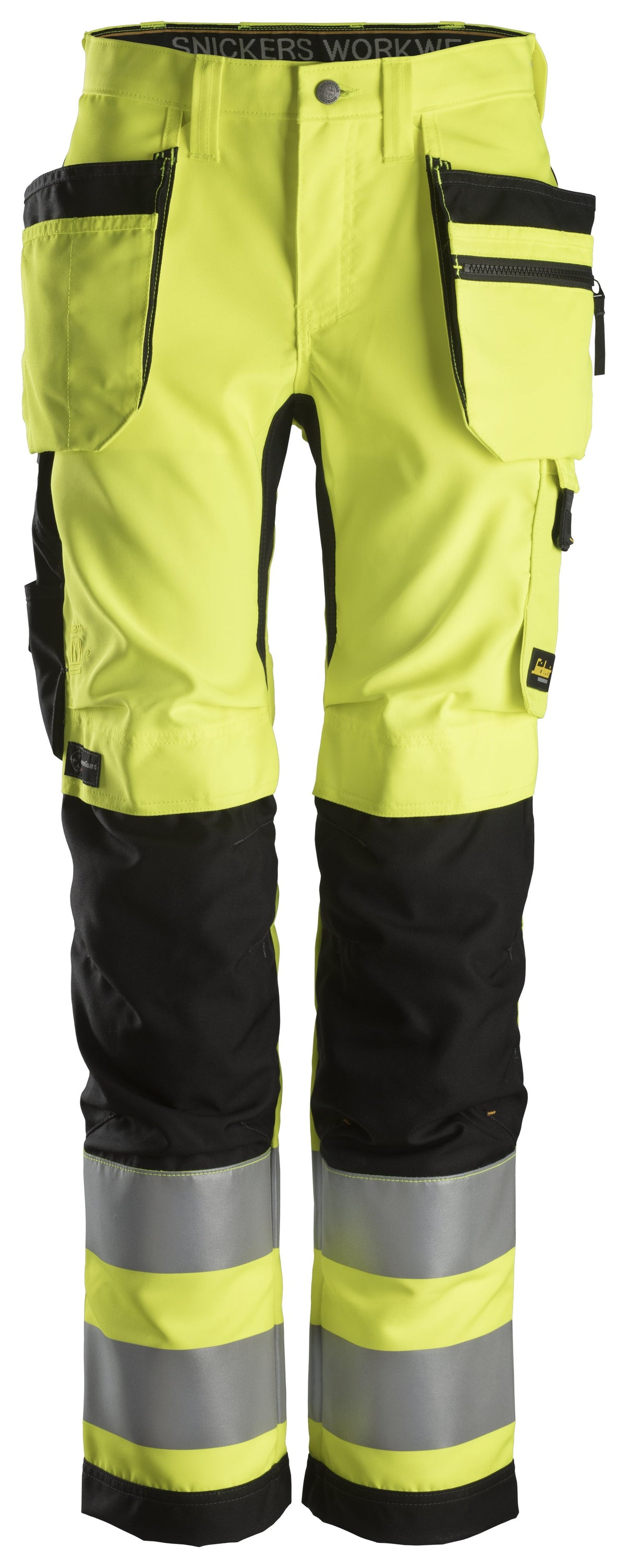 Snickers Workwear AllroundWork, Women's High-Vis Trousers+ Holster Pockets Class 2 in Hi-Vis Yellow/Black
