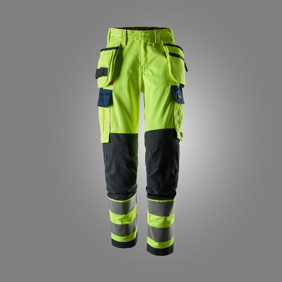 Snickers Workwear ProtecWork, Women’s Stretch Trousers Holster Pockets, High-Vis Class 2 in Hi-Vis Yellow/Navy