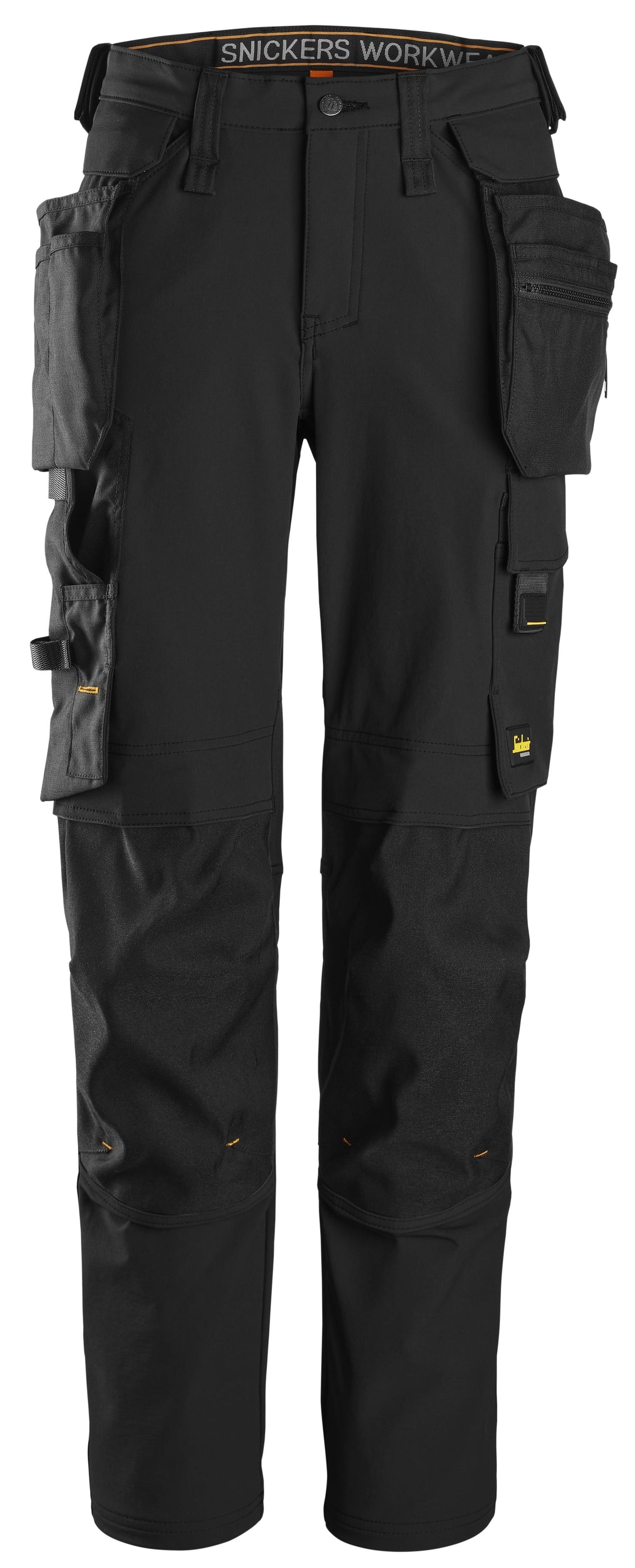 Snickers Workwear AllroundWork, Women's Full-Stretch Trousers Detachable Holster Pockets in Black/Black
