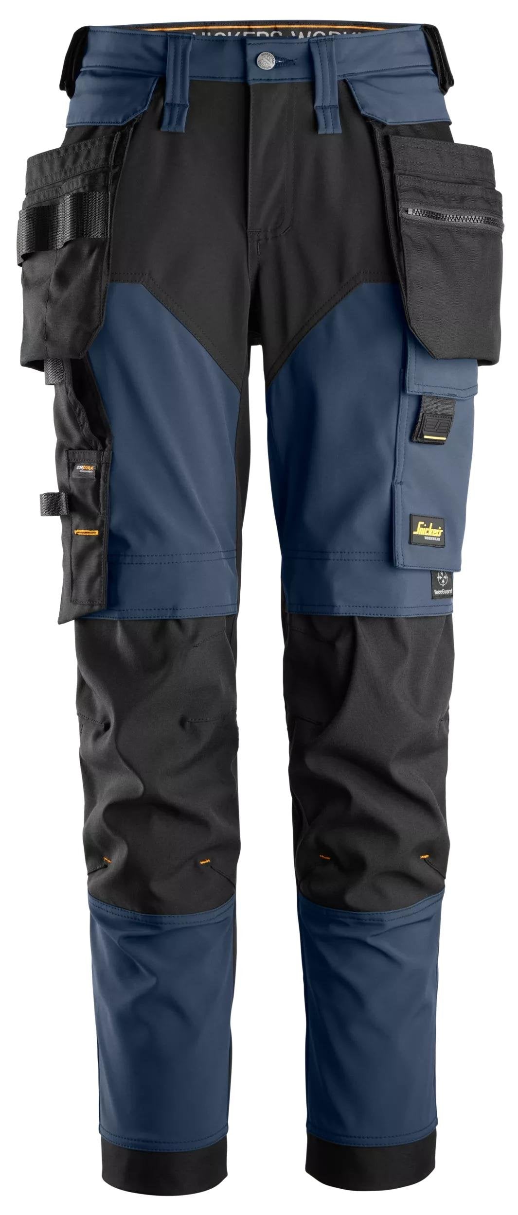 Snickers Workwear AllroundWork, Women's 4-way Stretch Trousers Detachable Holster Pockets in Navy/Black