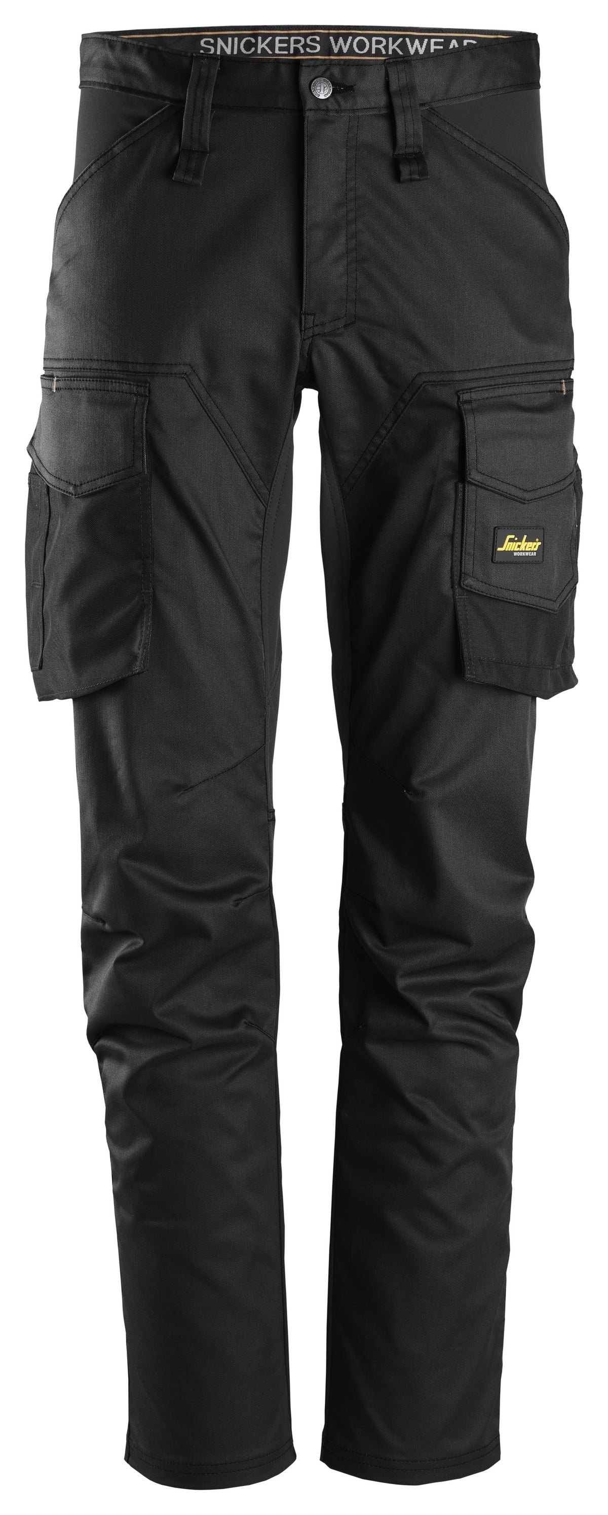 Snickers Workwear AllroundWork, Stretch Trousers without Knee Pockets in Black/Black
