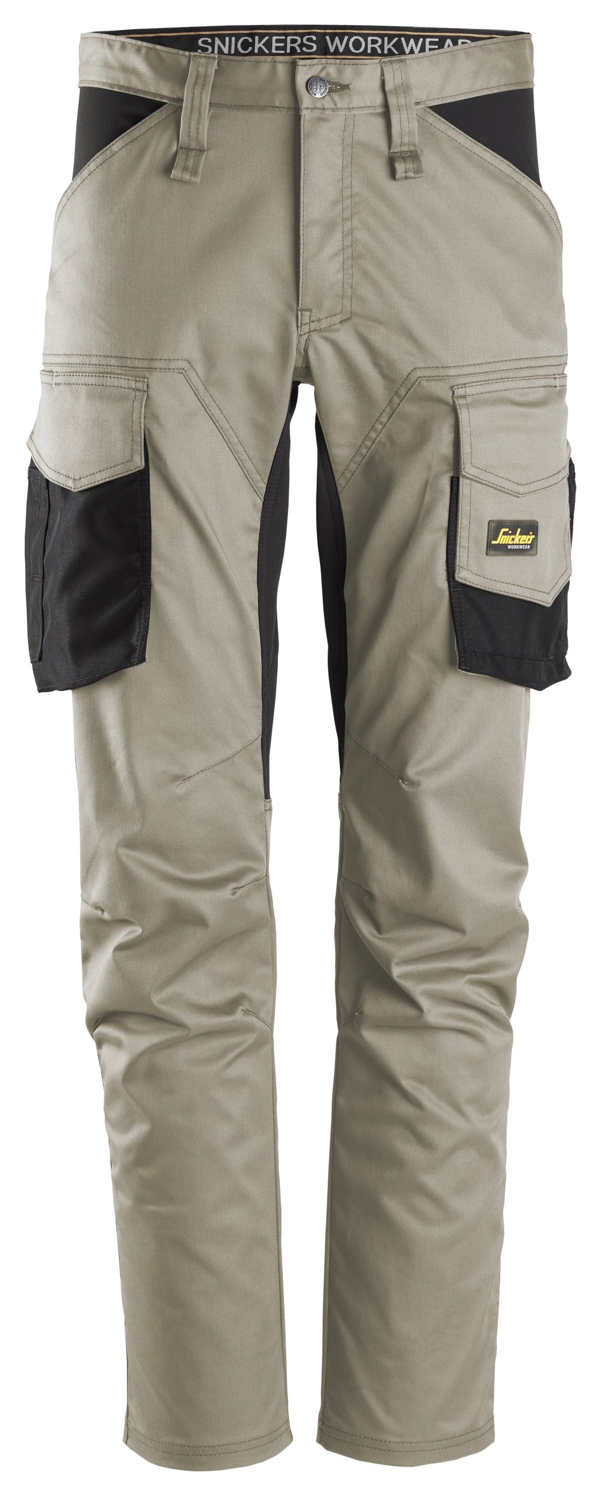 Snickers Workwear AllroundWork, Stretch Trousers without Knee Pockets in Khaki/Black