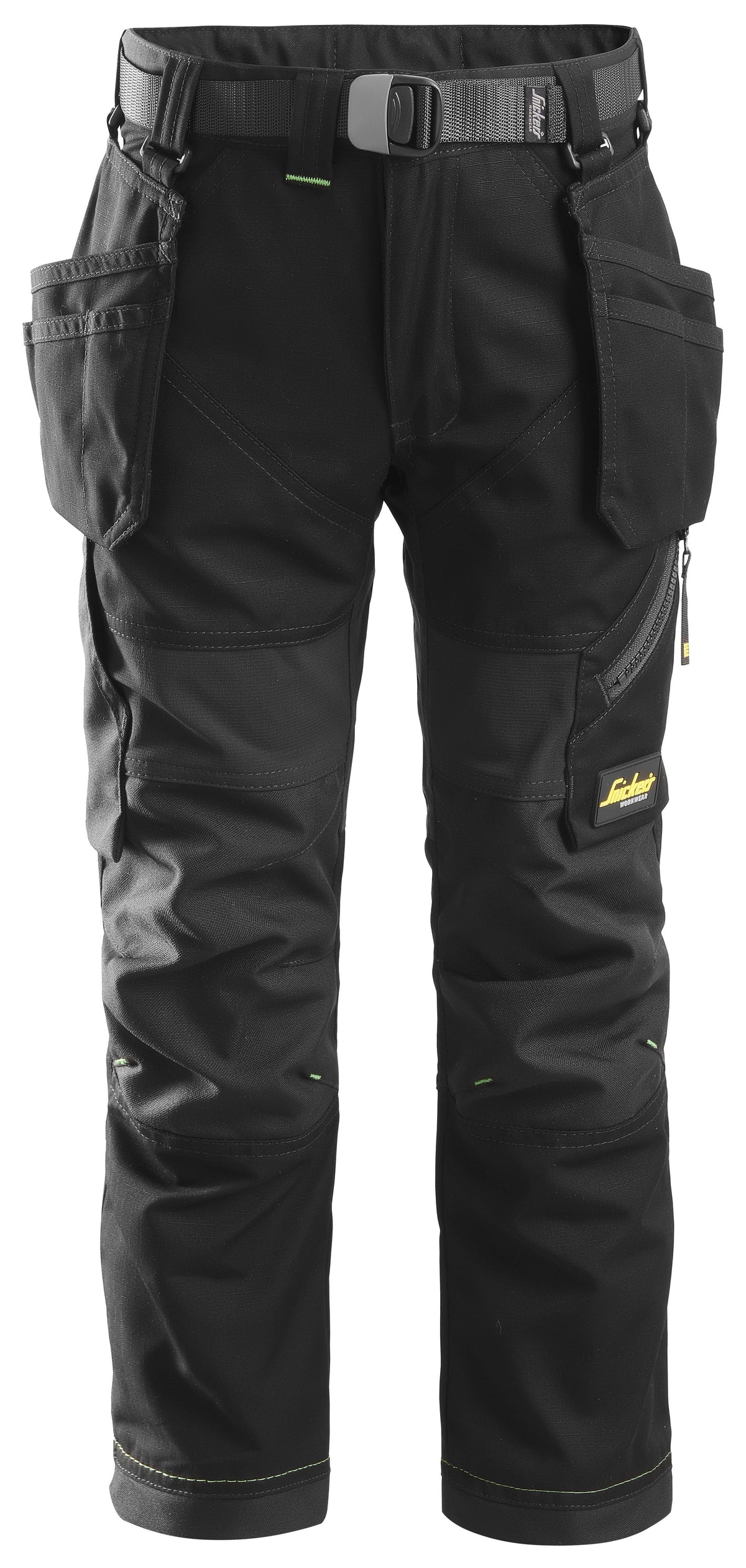 Snickers Workwear FlexiWork, Junior Trousers in Black/Black