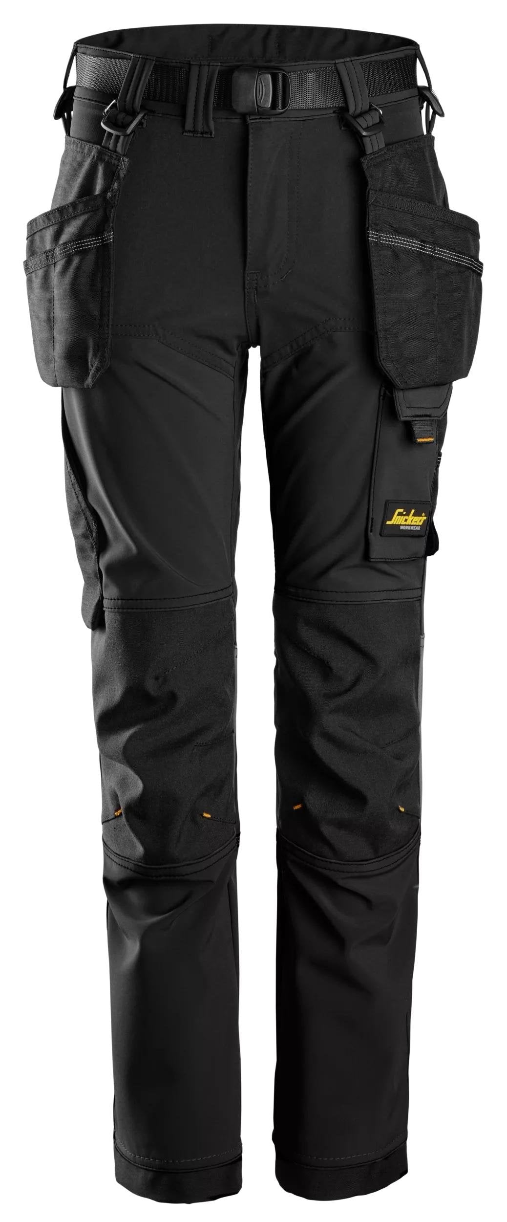 Snickers Workwear AllroundWork, Junior 4-way Stretch Trousers in Black/Black