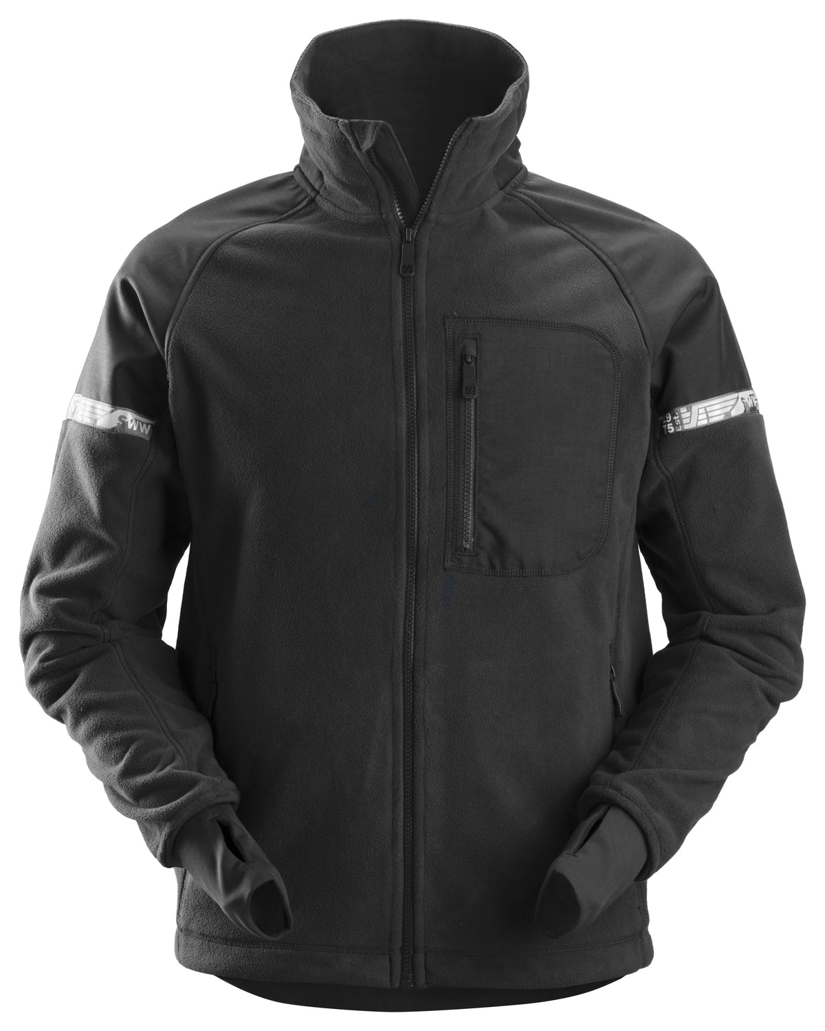 Snickers Workwear AllroundWork, Windproof Fleece Jacket in Black/Black
