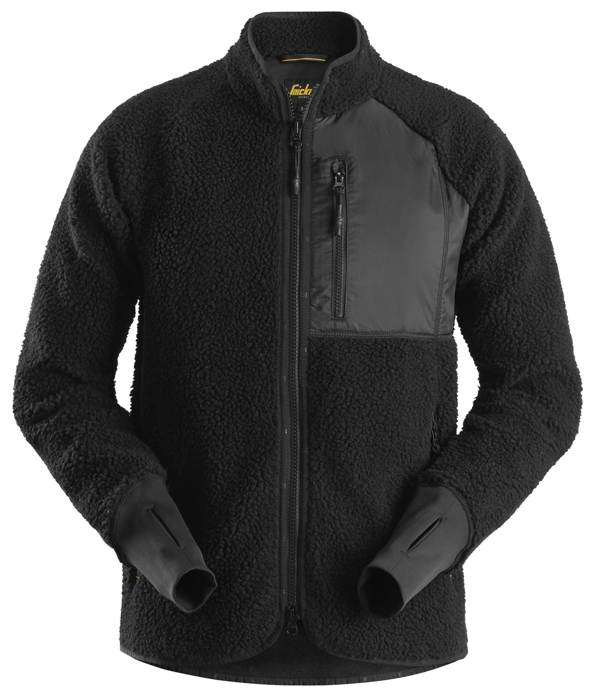 Snickers Workwear AllroundWork, Pile Full Zip Jacket in Black/Black