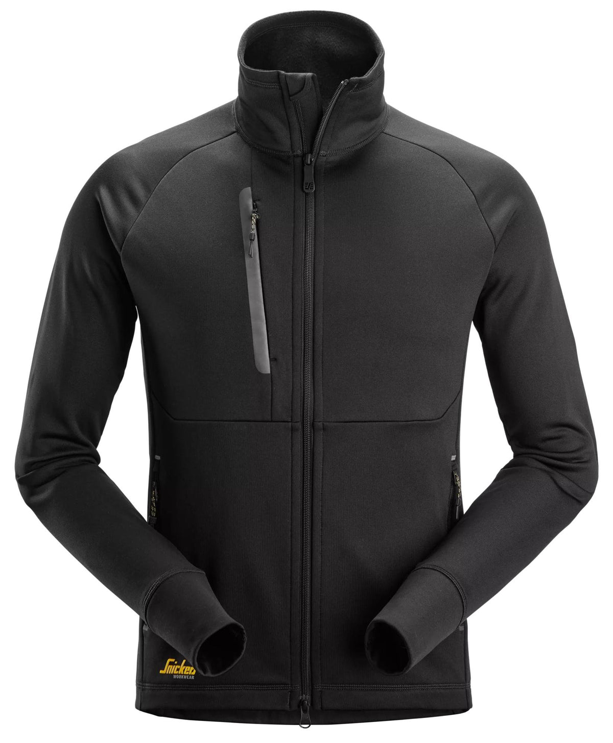 Snickers Workwear FlexiWork, Plain Polartec® Powerstretch Full-Zip Jacket in Black