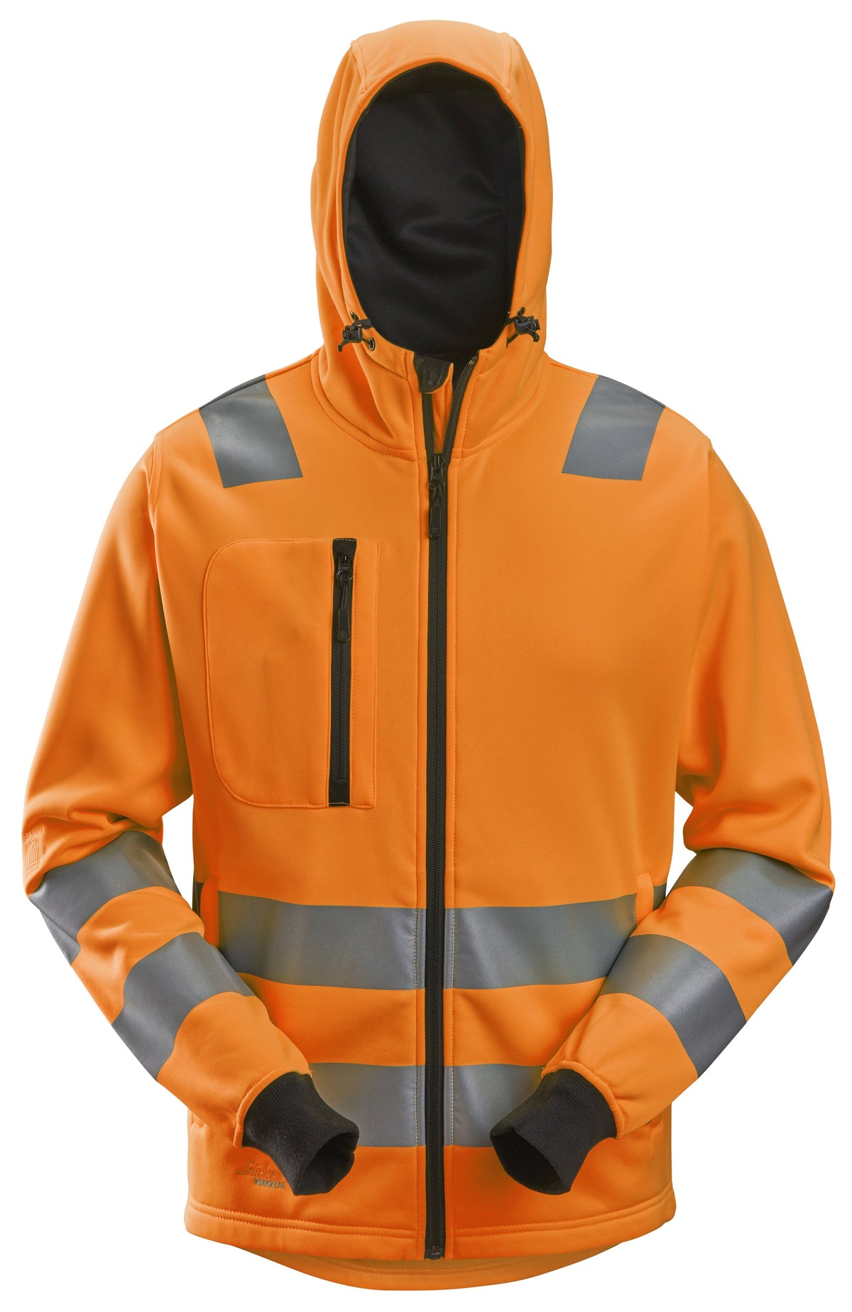 Snickers Workwear High-Vis Class 2/3, Full Zip Hoodie in Hi-Vis Orange
