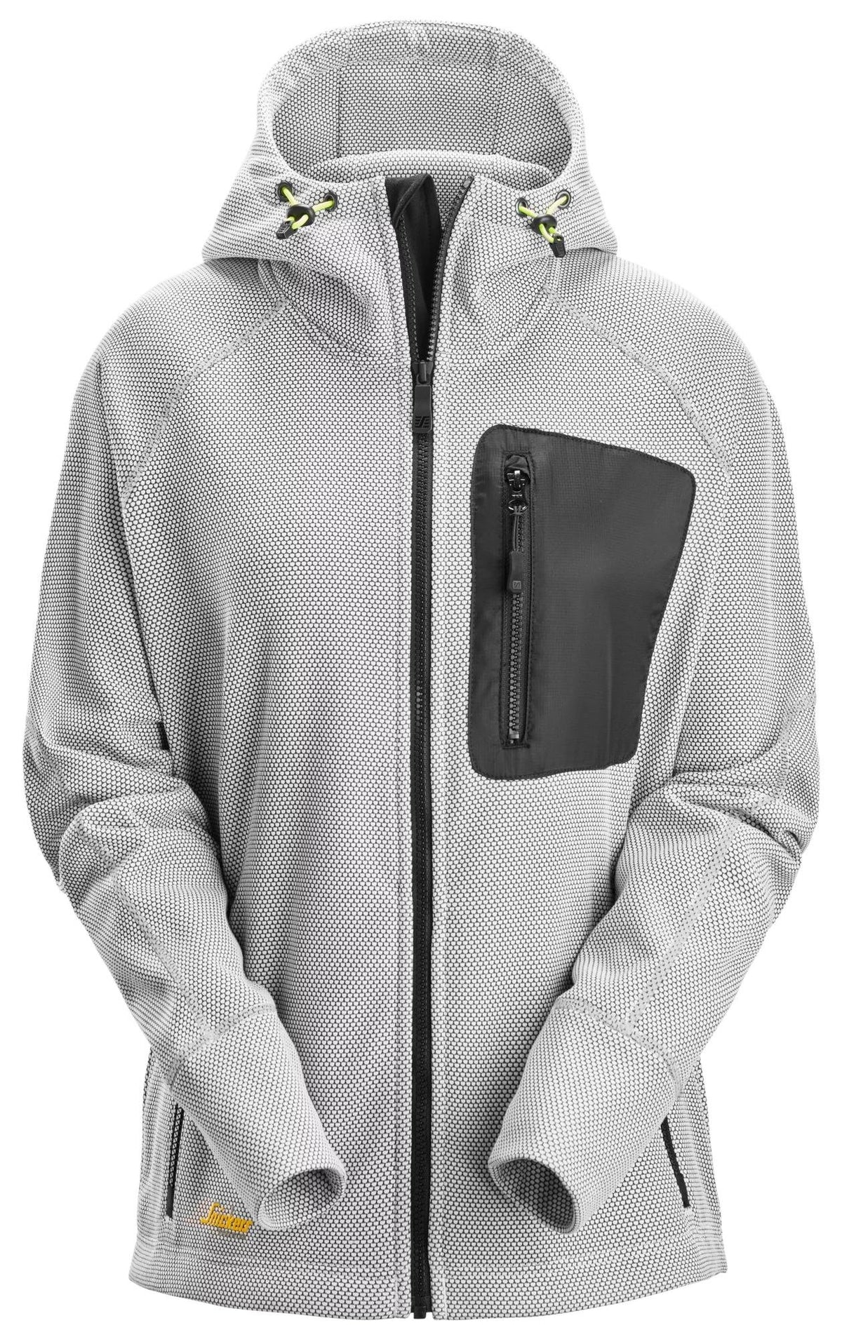 Snickers Workwear FlexiWork, Women's Fleece Hoodie in White/Black