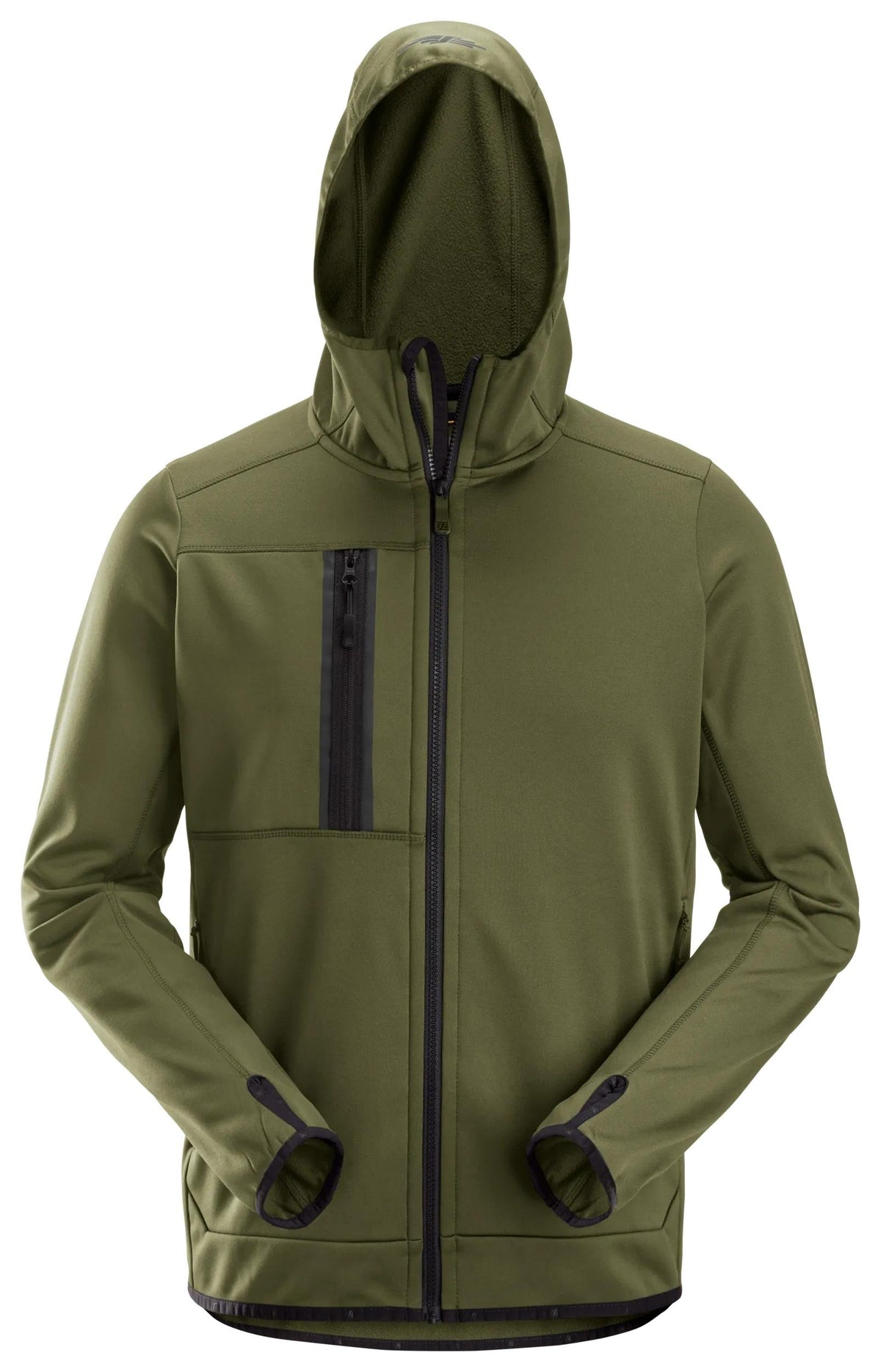 Snickers Workwear AllroundWork, Full Zip Fleece Hoodie in Khaki Green