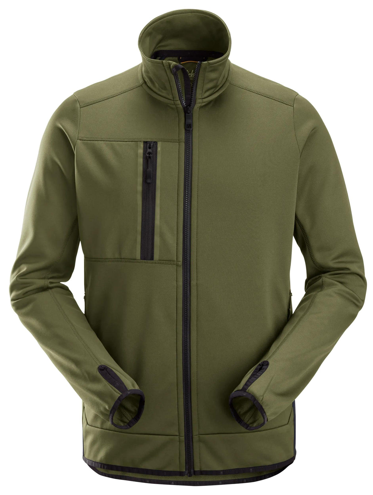Snickers Workwear AllroundWork, Full Zip Fleece Jacket in Khaki Green