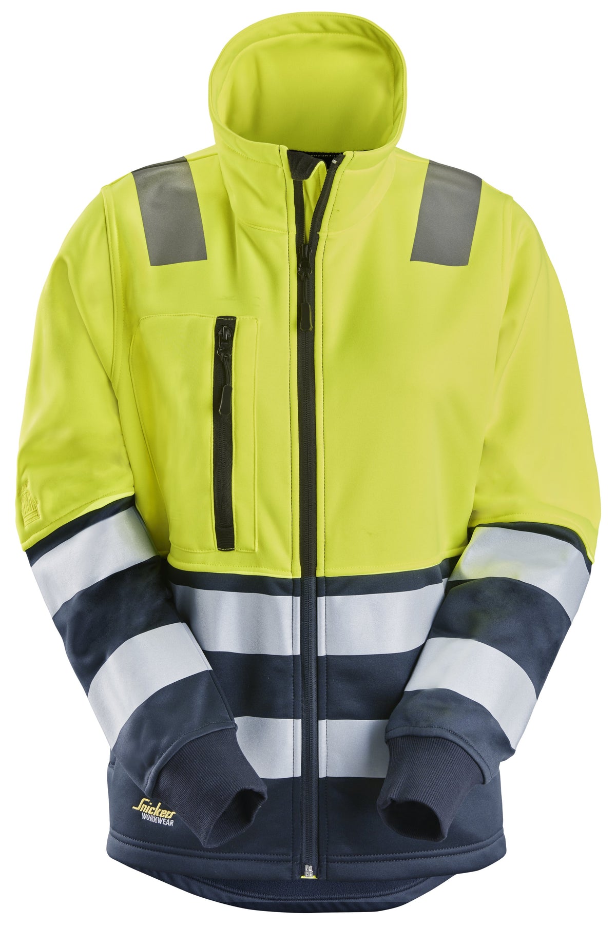 Snickers Workwear High-Vis Class 2, Women's Full Zip Jacket in Hi-Vis Yellow/Navy